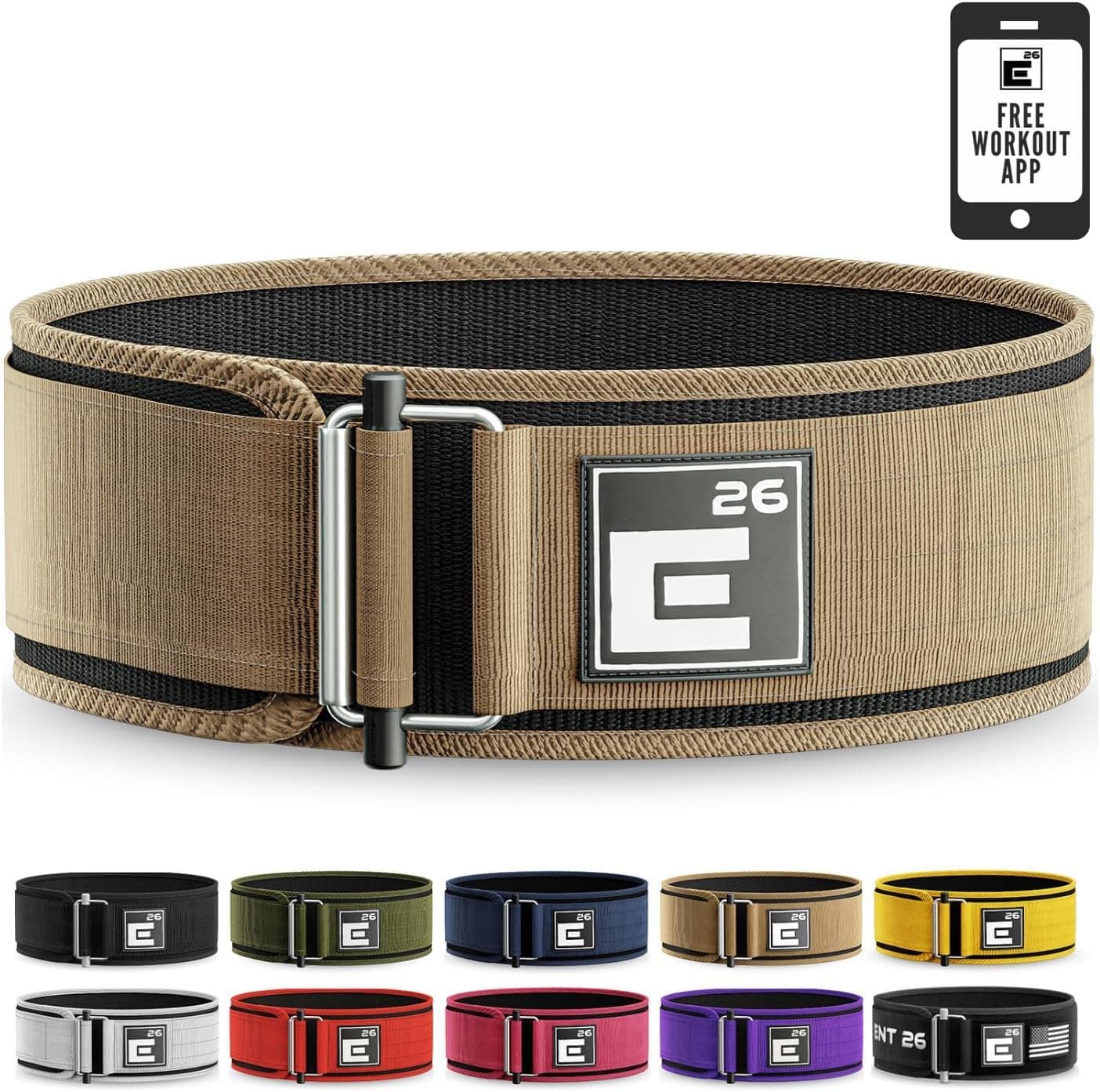 Element 26 Self-Locking Weight Lifting Belt | Premium Weight Lifting Belt for Extreme Functional Fitness, Weightlifting, Olympic Lifting Athletes | Lifting Belt for Men and Women