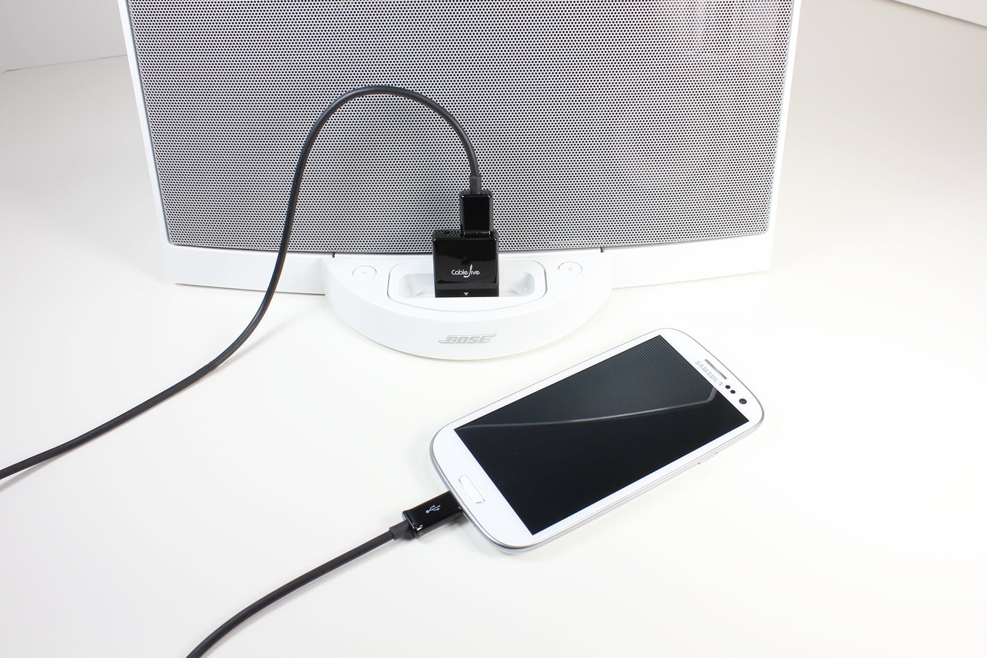 CableJive dockBoss 5 Dock to USB and Audio Adapter, Black