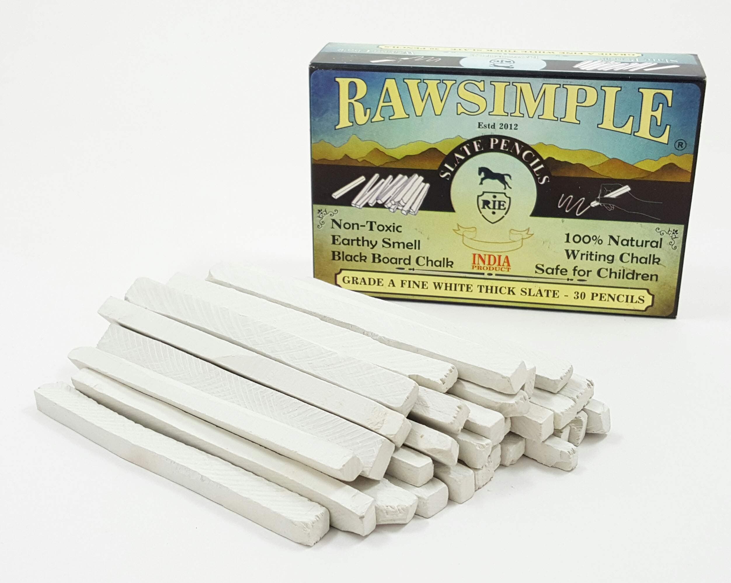 Grade A Fine White Thick Slate 30 Pencils (Single set of 30 Pencils)