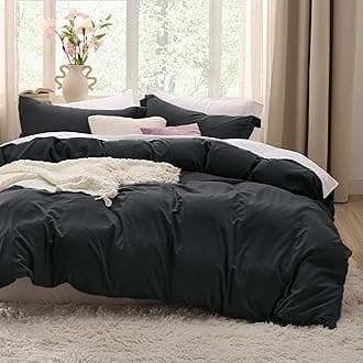 Bedsure Black Duvet Cover Full Size - Soft Prewashed Full Duvet Cover Set, 3 Pieces, 1 Duvet Cover 80x90 Inches with Zipper Closure and 2 Pillow Shams, Comforter Not Included