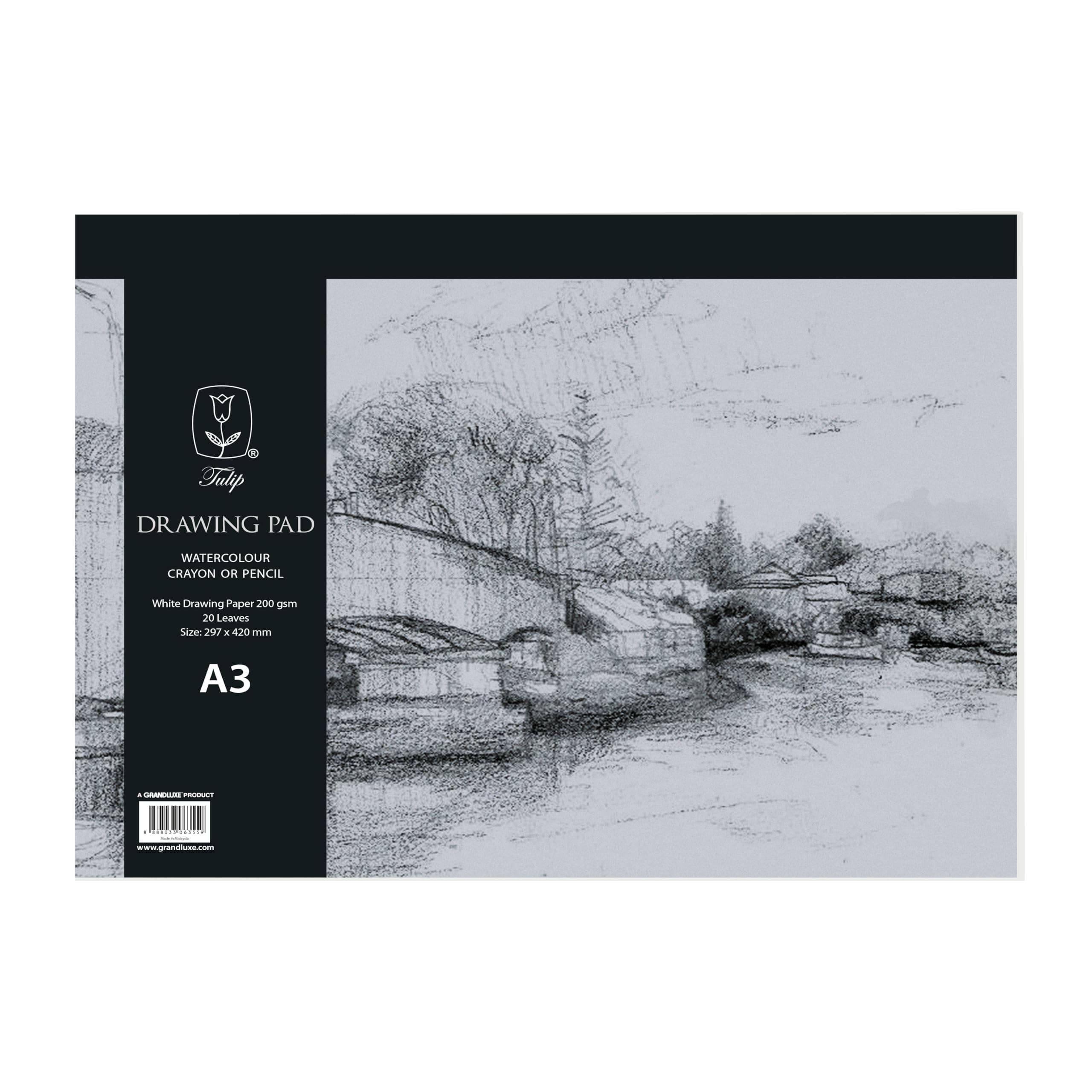 Grandluxe Tulips Drawing Book, A3 Size