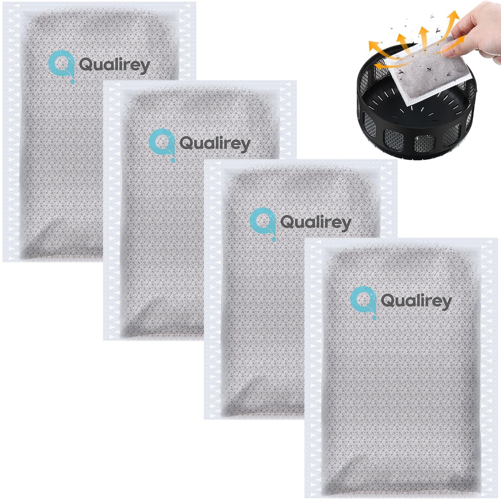 Qualirey 4 Pack Mosquito Attractant in Bulk, Lure for Bug Zapper Bait Refill Compatible with All Mosquito Trap Enhances Catch Rates for Indoor Outdoor Traps, Safe and Long Lasting