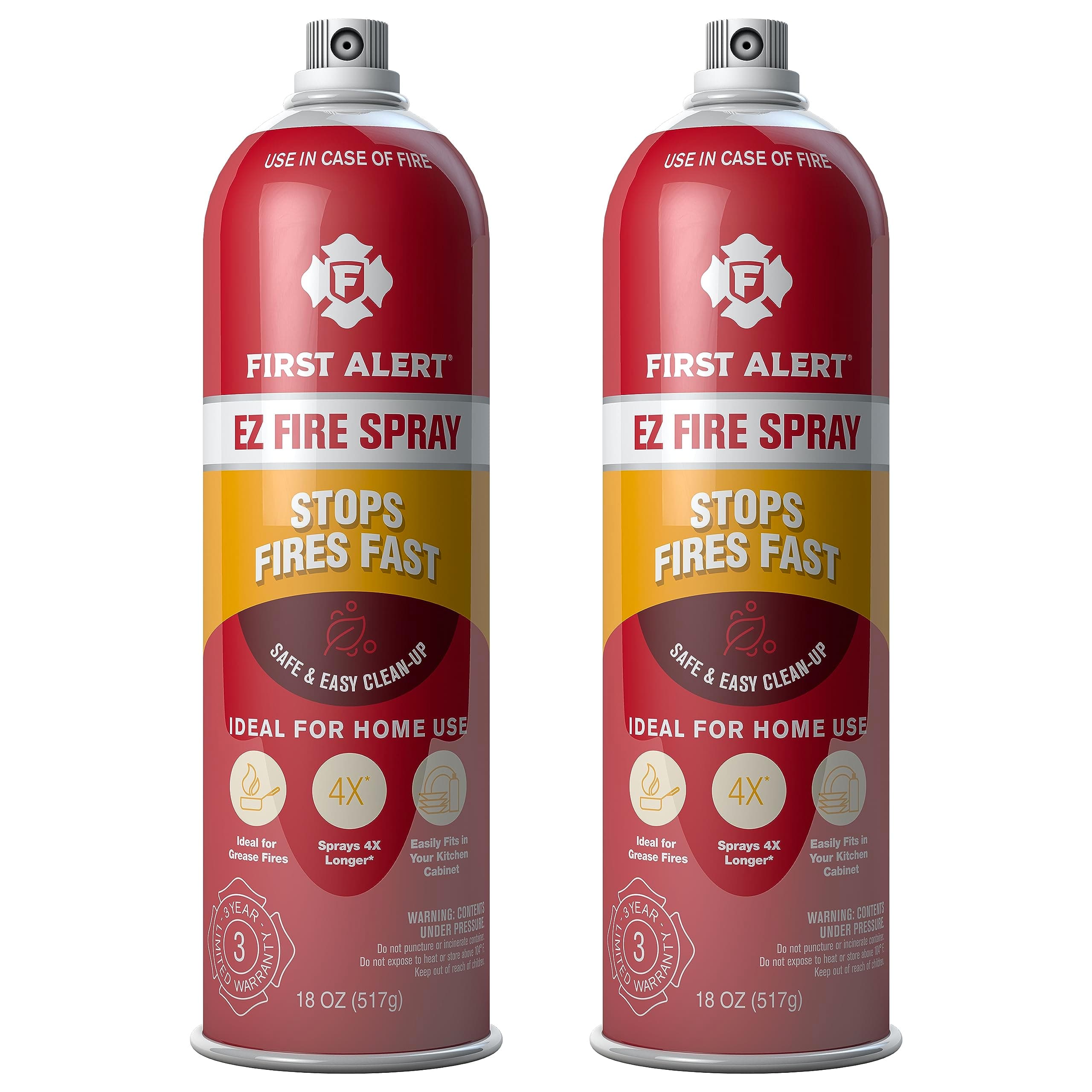 EZ Fire Spray, Extinguishing Aerosol Spray, Pack of 2, AF400-2, RED