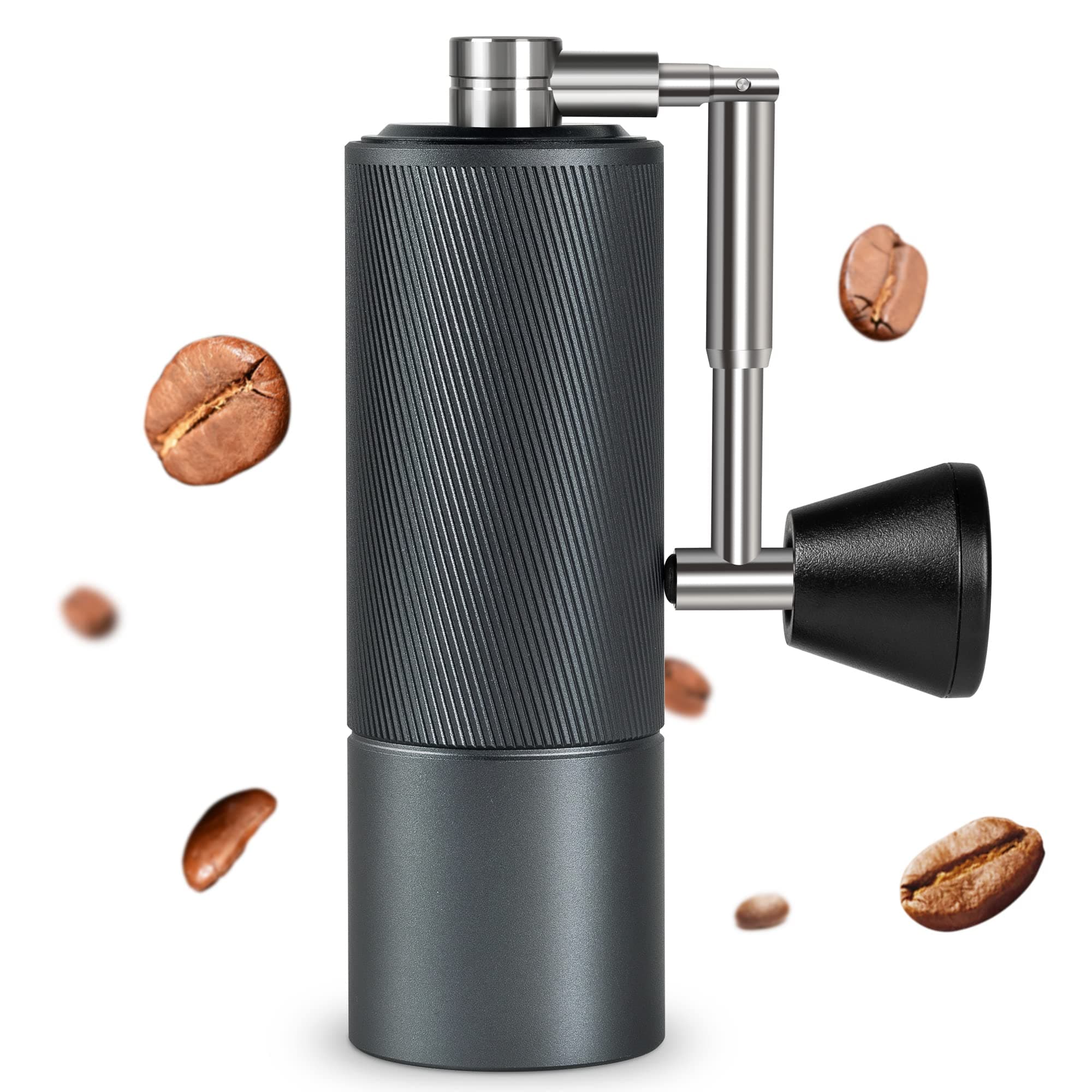 TIMEMORE New -Chestnut C2 Fold Manual Coffee Grinder with Foldable Handle, Adjustable Stainless Steel Conical Burr Coffee Grinder, Hand Coffee Grinder for Pour Over Coffee, French Press, Grey
