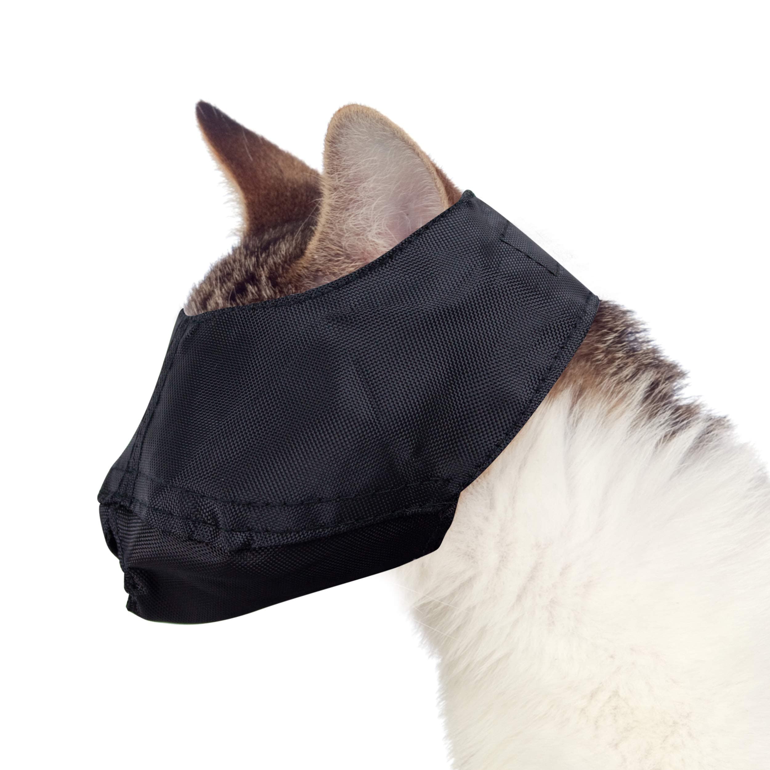 Downtown Pet Supply Cat Muzzle - MEDIUM fits cats 6-12 lbs - BLACK, by Downtown