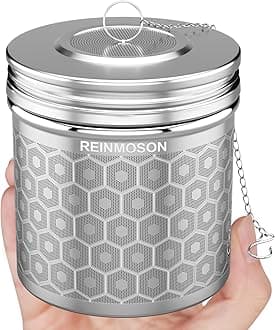 Reinmoson Stainless Steel Tea Infuser 3.2" x 3" - Extra Large Tea Infuser Ultra-Fine 304 Stainless Steel Infuser Tea Infuser Ideal for Large Quantities of Loose Tea, Rooibos, Black Tea etc.