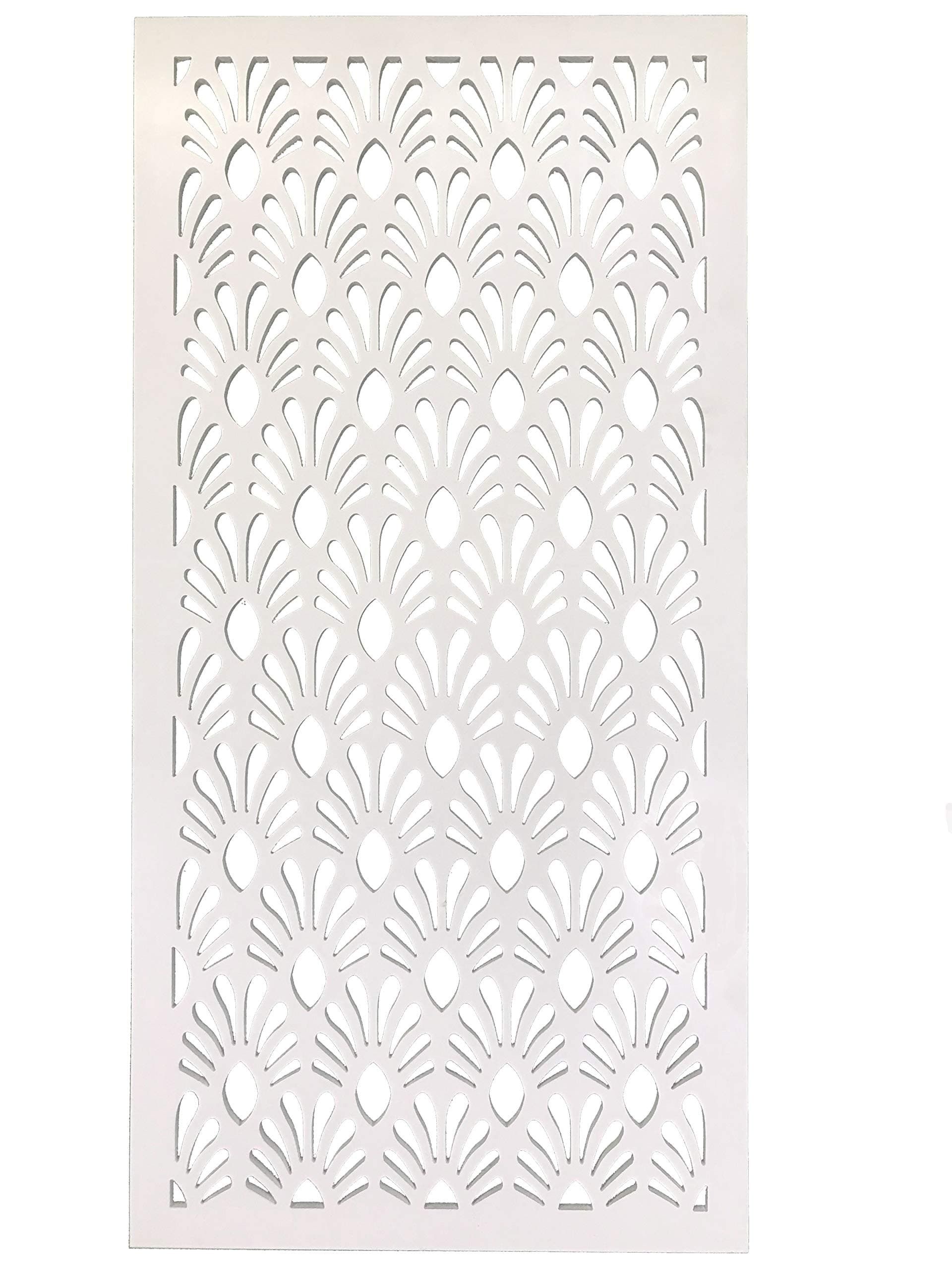 VIMAPineapples Decorative Wall Panel - PVC Board with Private Screen Fence Design, 48"L x 24"W x 3/8" Thick, White Color - Lightweight, Durable, Easy to Install for Home Renovation & Wall Decor