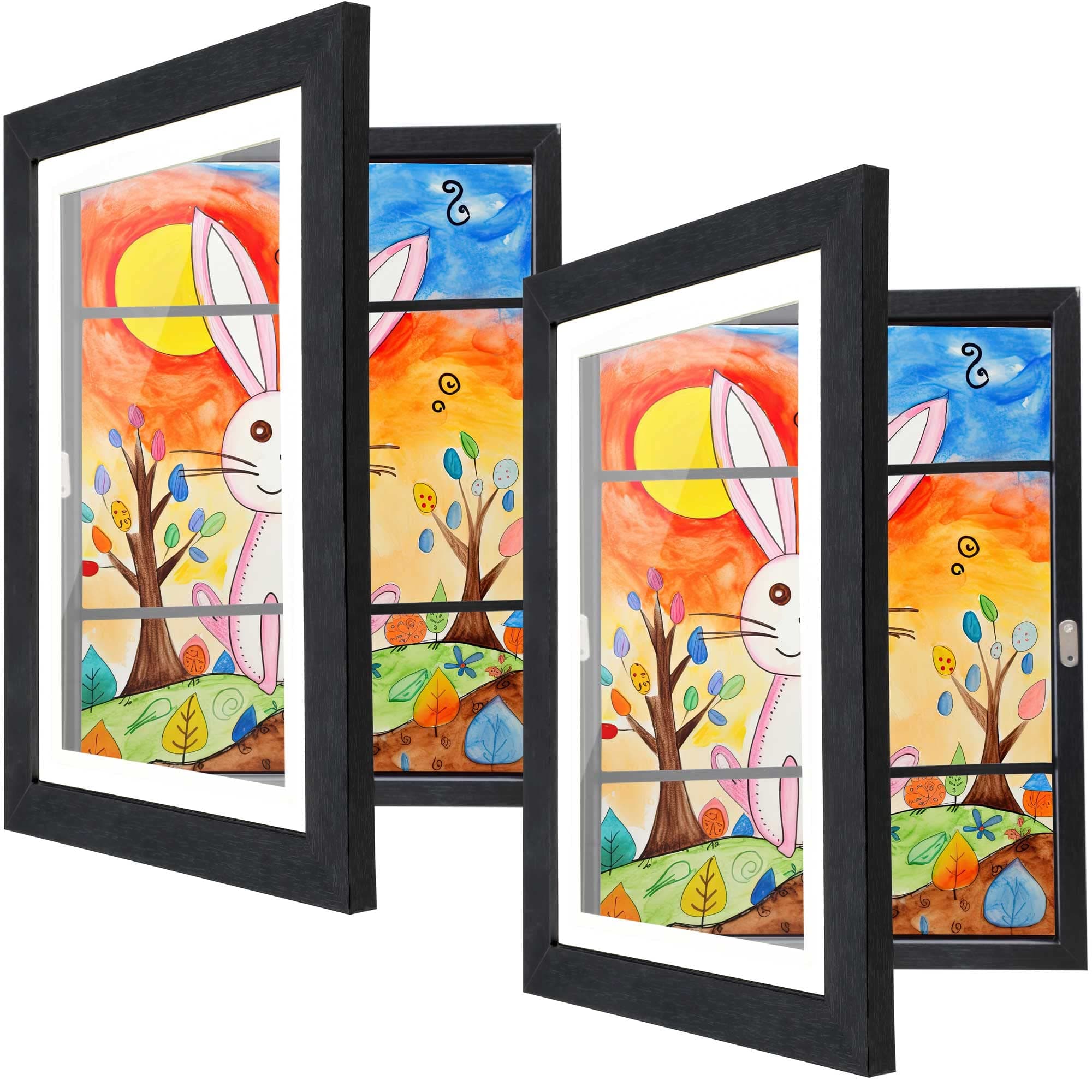 [2-Pack] Kids Artwork Frames, 8.5 x 11-In Frames, Front Opening, Home Decor, Up to 150 Pcs, Craft Storage, Hanging Wall Decor, Art