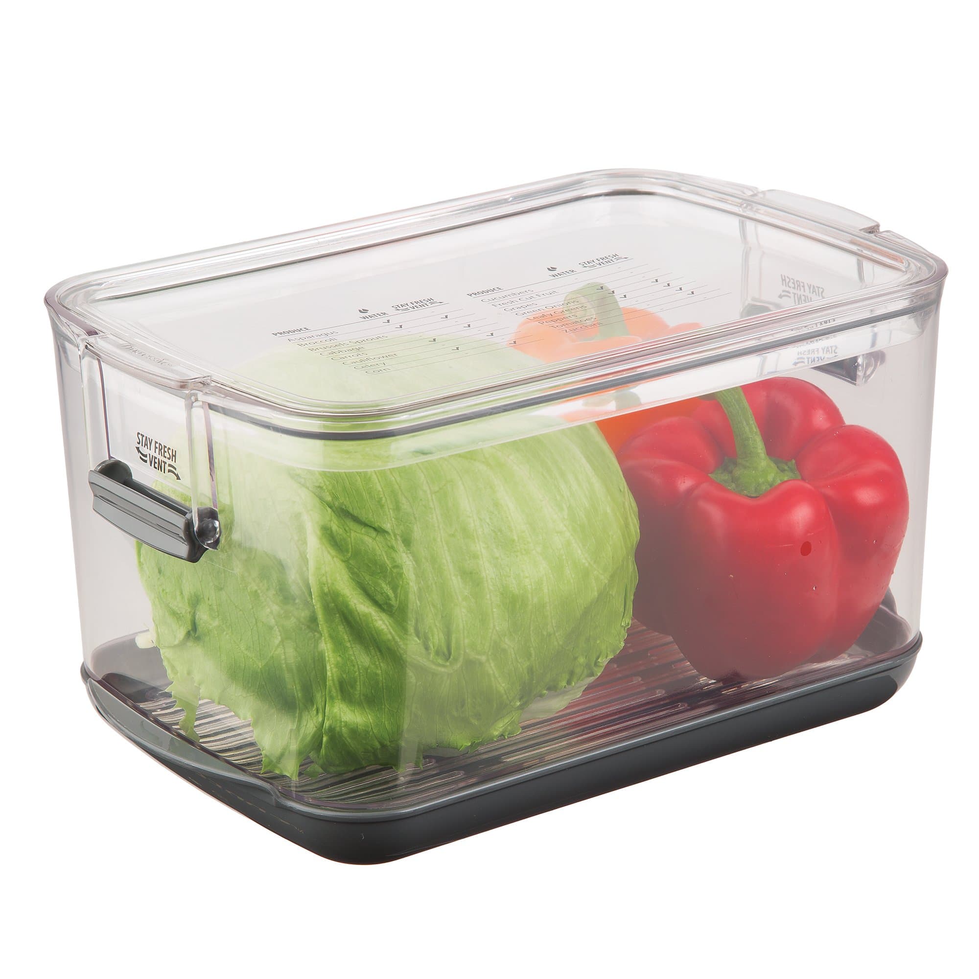 Produce Storage Container with Stay-Fresh Vent System – 5.7 Quarts, Airtight for Fruits & Vegetables