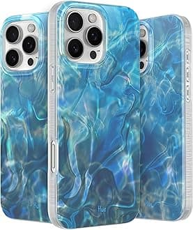 LONLI Hue Case for iPhone 16 Pro - [360° Shock-Absorbent Bumper] - [Cute and Unique Phone Cover for Girls and Women] - Ocean Wave