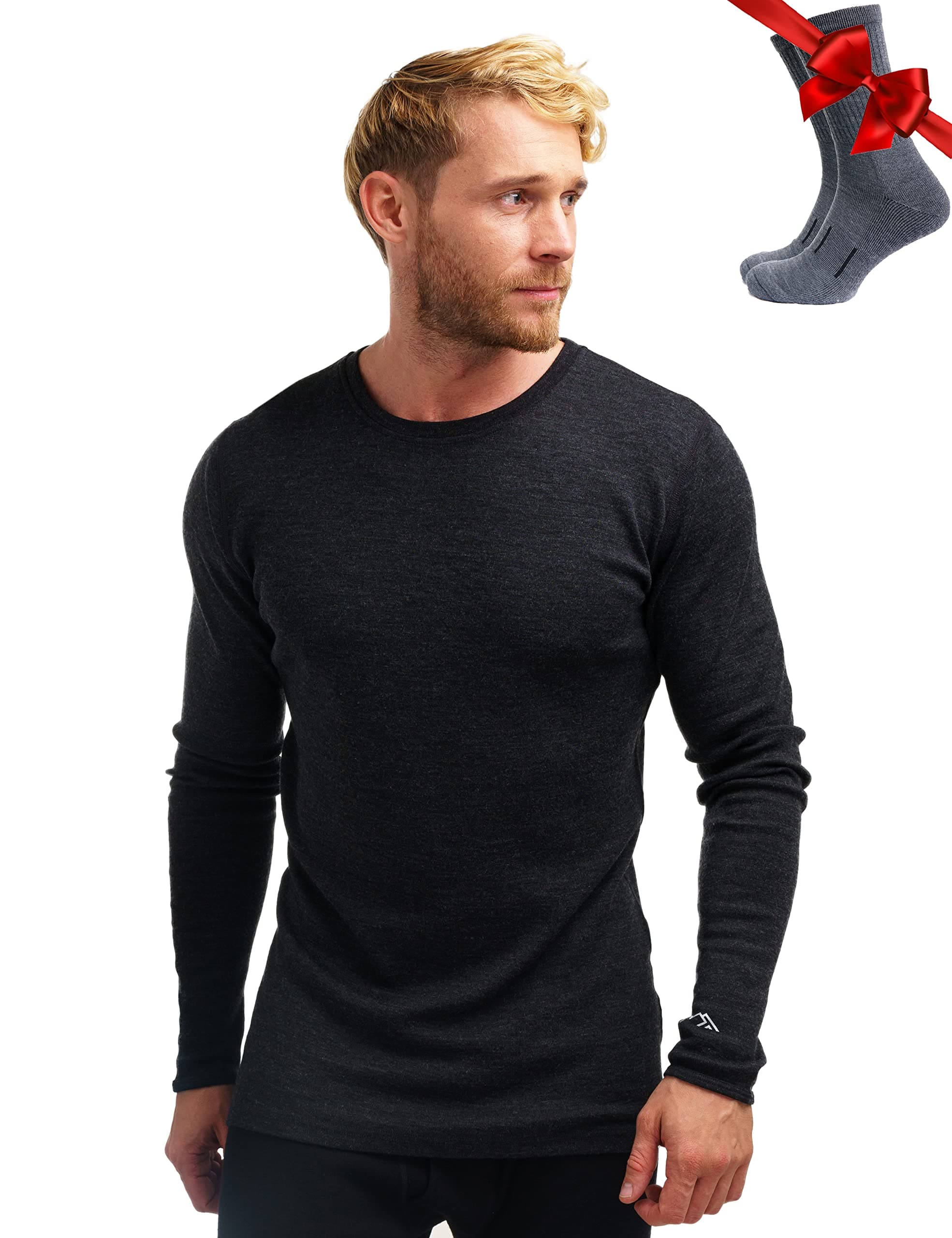 Merino.techMerino Wool Base Layer Men - 100% Merino Wool Long Sleeve Thermal Shirts Lightweight, Midweight, Heavyweight