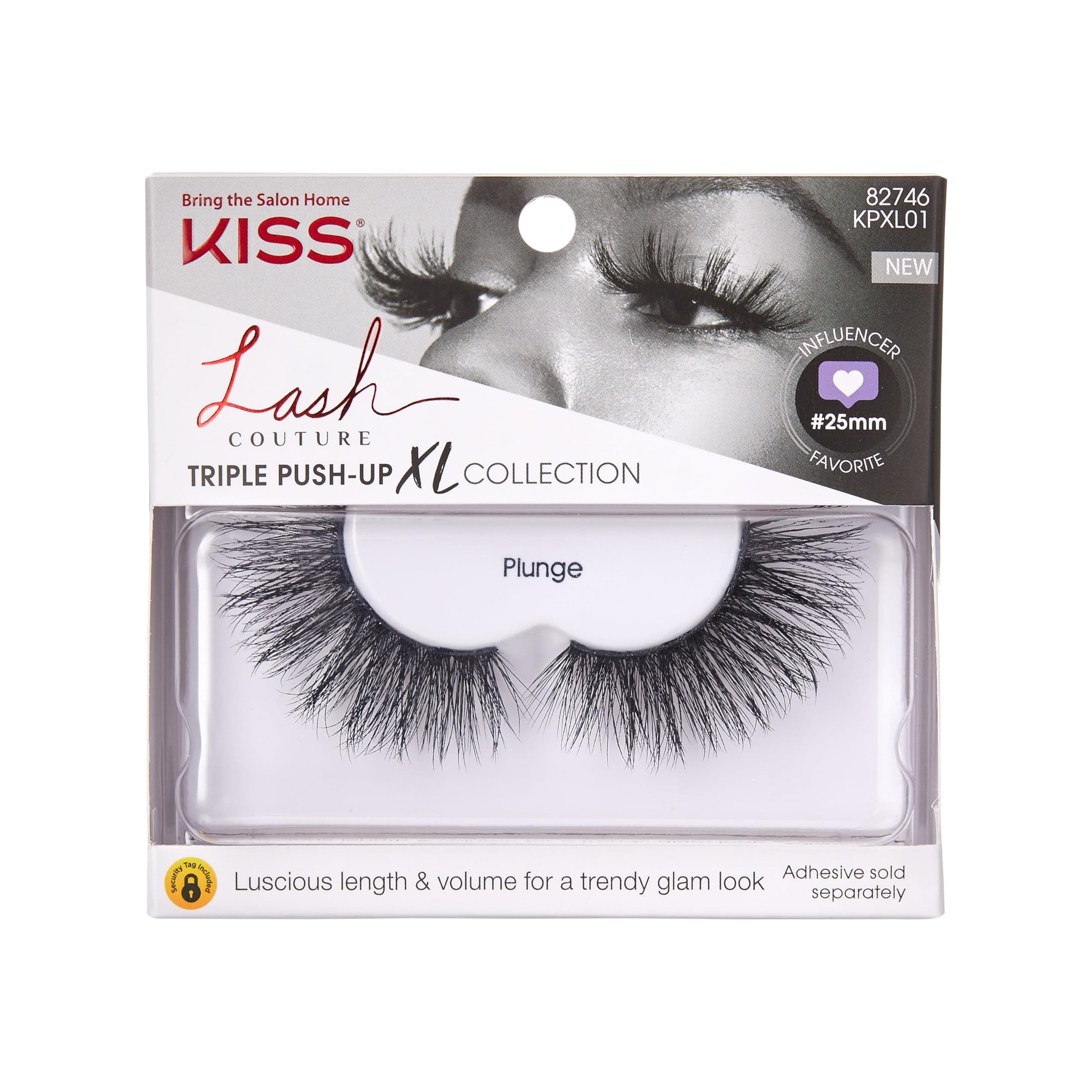 Lash Couture Triple Push Up XL Collection False Eyelashes, 3D Volume in Extra Long Length with Triple Design Technology, Cruelty-Free and Reusable, Style 'Plunge', 1 Pair Fake Eyelashes