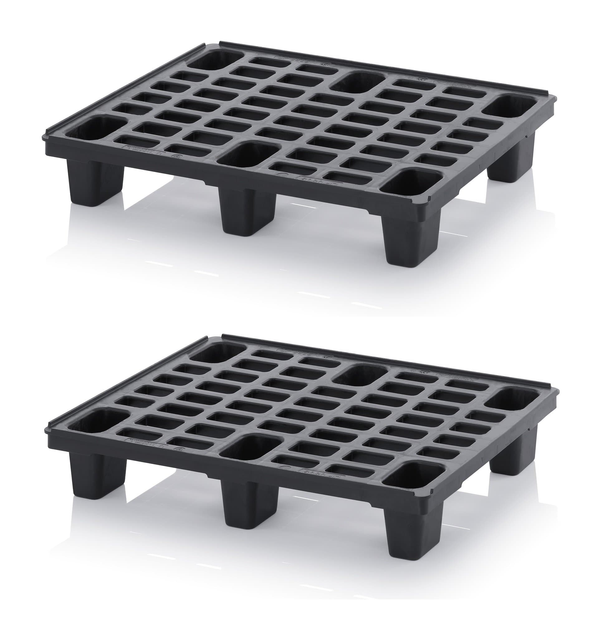 2x Light Pallet 80 x 60 Plastic Pallets in 1/2 Euro Pallets with Free Ruler * Half Pallet Set of 2