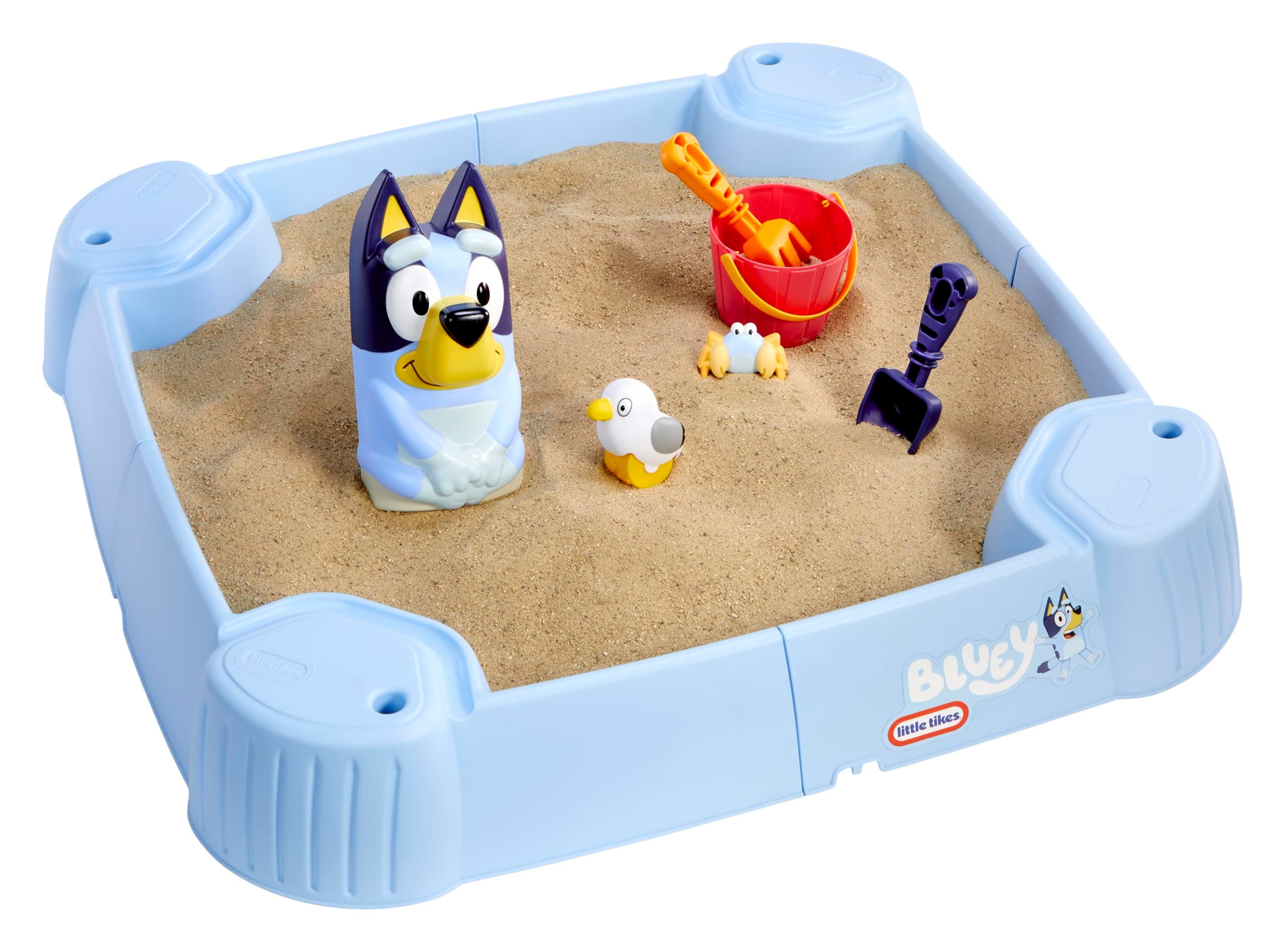 Little Tikes Bluey Beach Day Sand Box with 6 Accessories, Bluey Active Play, for Boys and Girls Ages 1-6 Years
