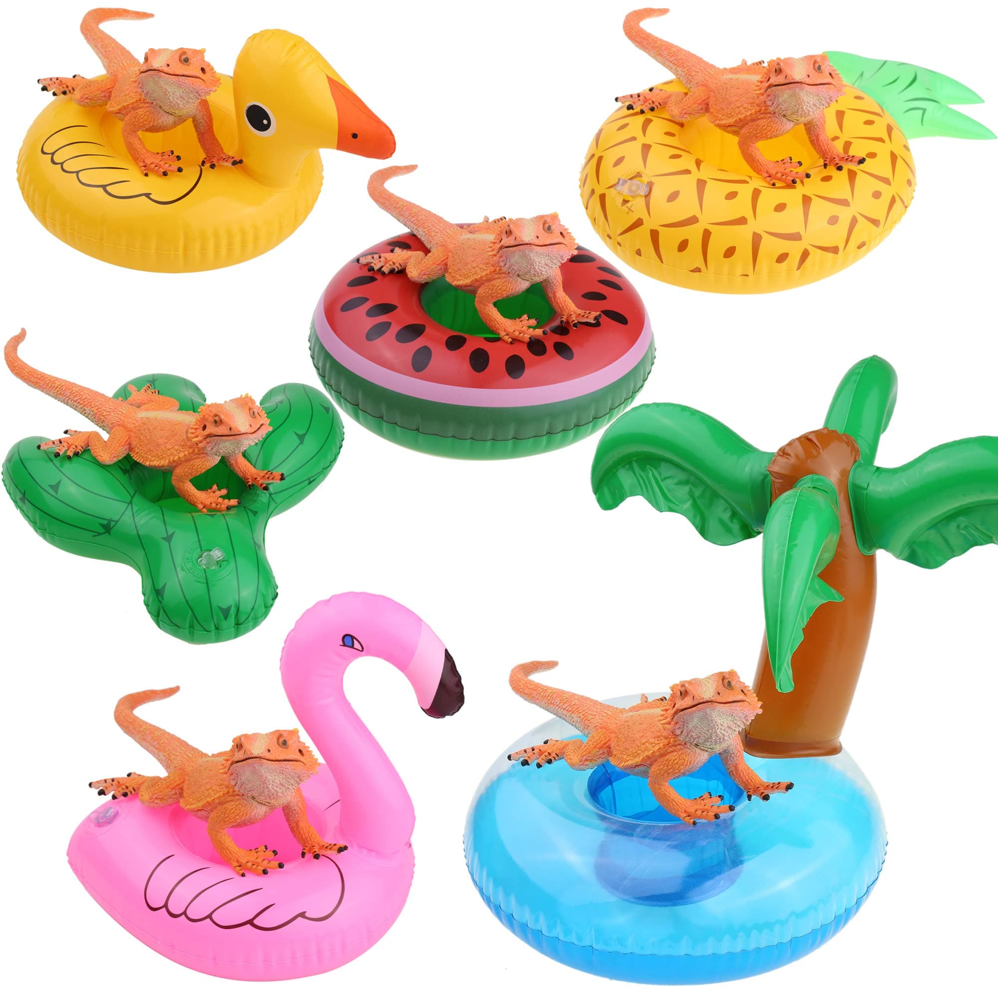 6 Pack Bearded Dragon Lizard Bathe Float Bathtub Toy Enjoy The Bath Time with Bearded Dragon