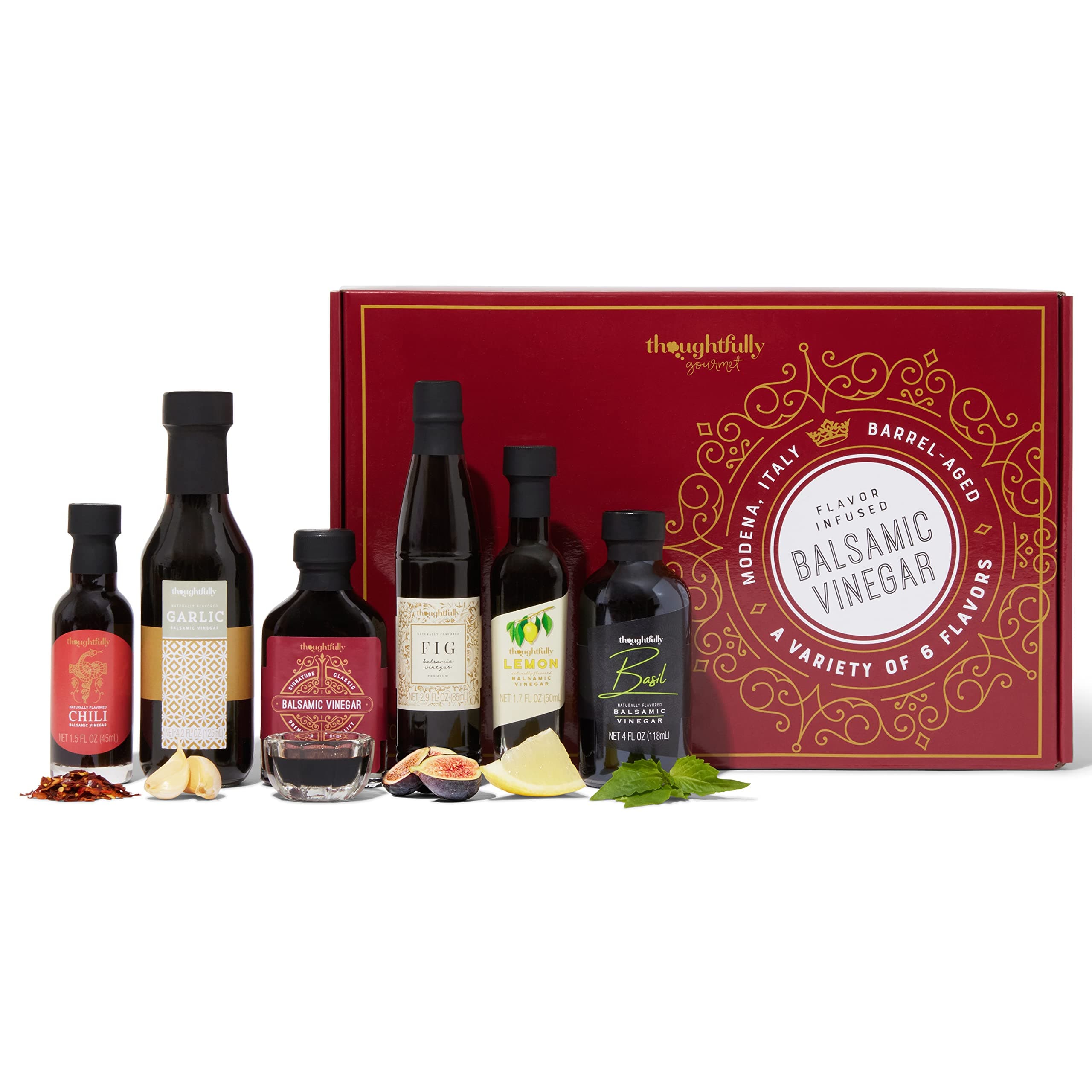 – Thoughtfully, Balsamic Vinegar Gift Set, Flavours Include Fig, Chili, Garlic and More, Pack of 6