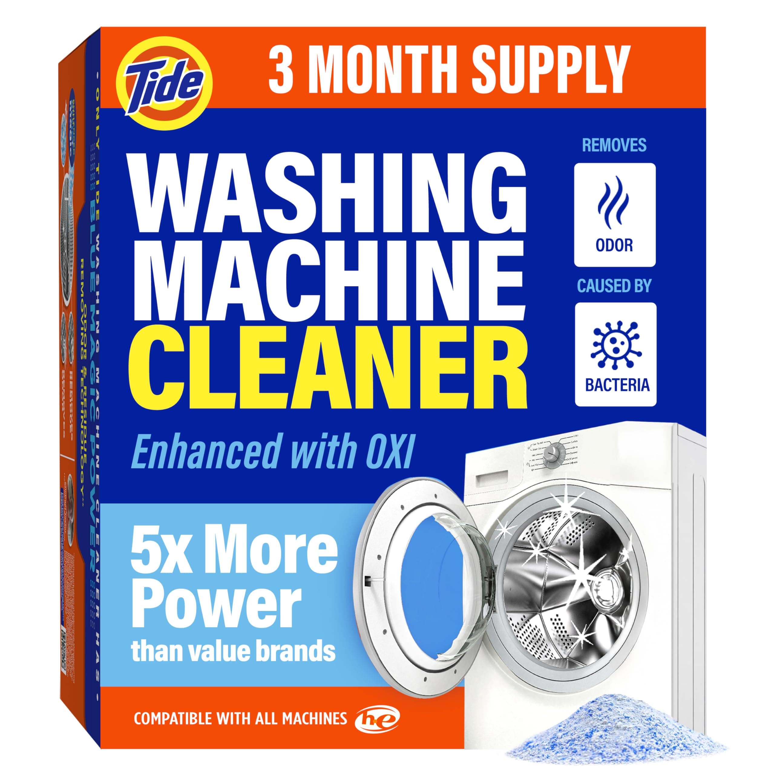 Tide Washing Machine Cleaner, Washer Machine Cleaner Tablets for Front and Top Loader Machines, 3 Count Box