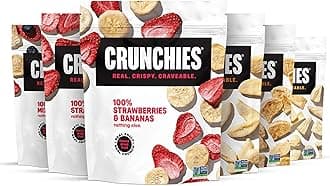 Crunchies Freeze-Dried Fruit Variety Packs, 100% All Natural Crispy Fruit, Non GMO and Kosher, Resealable Freeze Dried Fruit Snack Bags, Pack of 6 (6 Flavor Variety Pack)