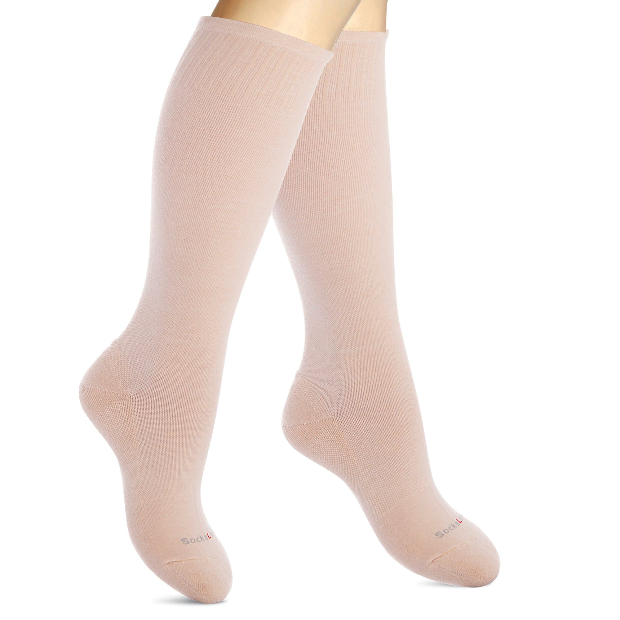 SocksLane Cotton Compression Socks 15-20 mmHg Class 1 Support Knee-High for Women and Men