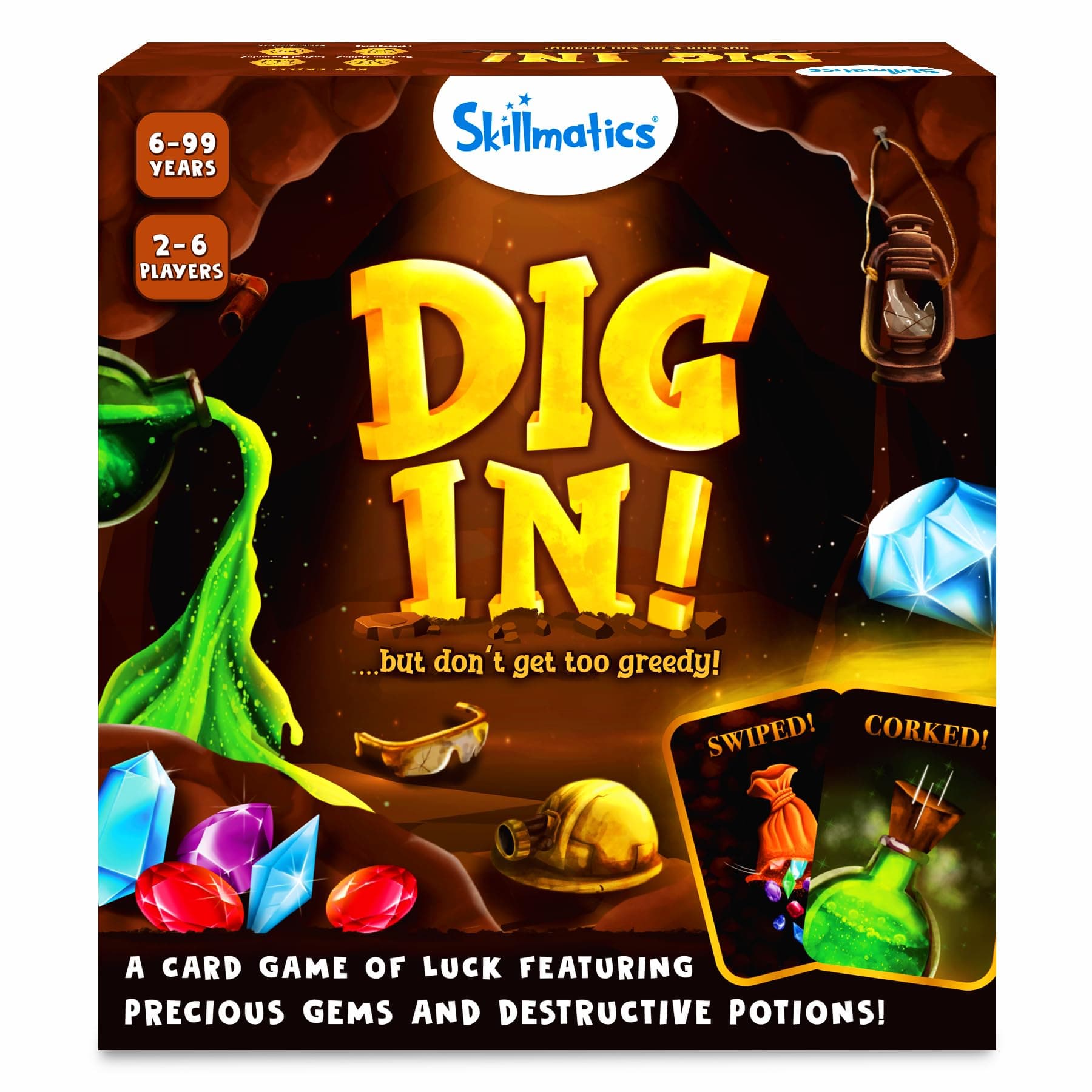 SkillmaticsCard Game - Dig in, Fun & Fast-paced Game of Luck, Perfect for Family Game Night, Gifts for Ages 6 and Up, Endless Replayability