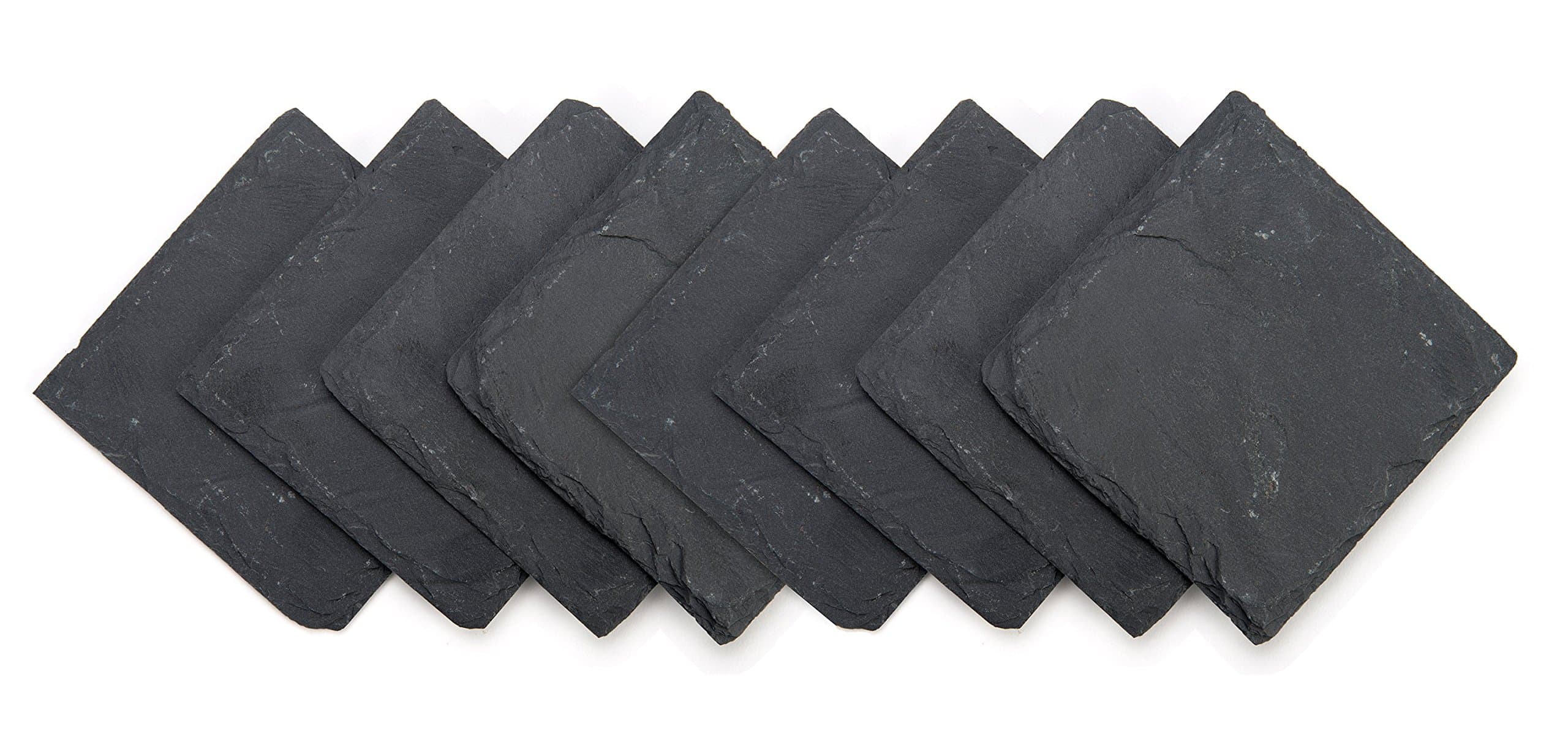 Trademark Innovations Slate Drinks Coasters - 4" x 4" - Pack of 20.3