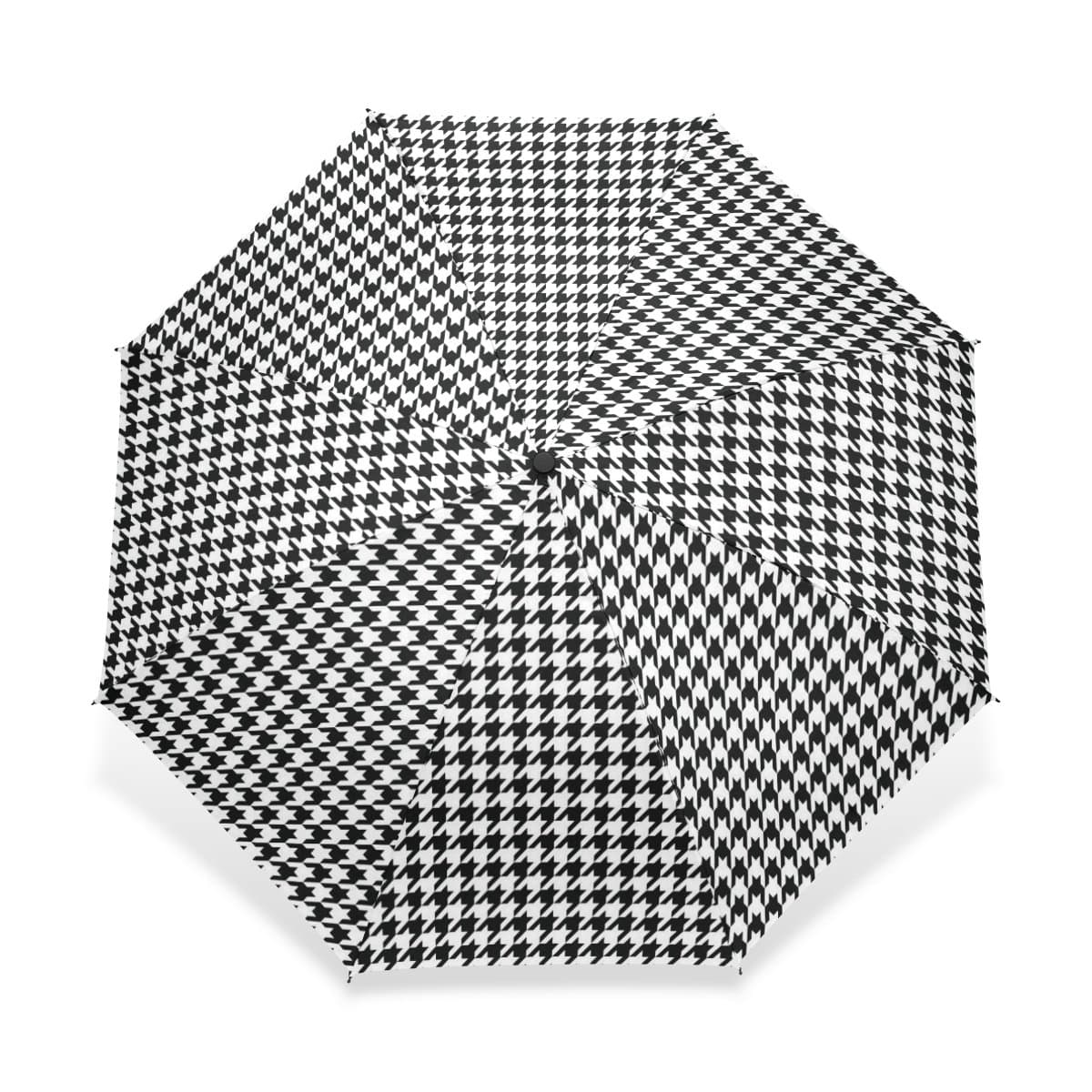 Littleli Houndstooth Pattern 100% Fabric and Aluminium Foldable Umbrella (41 Inch)