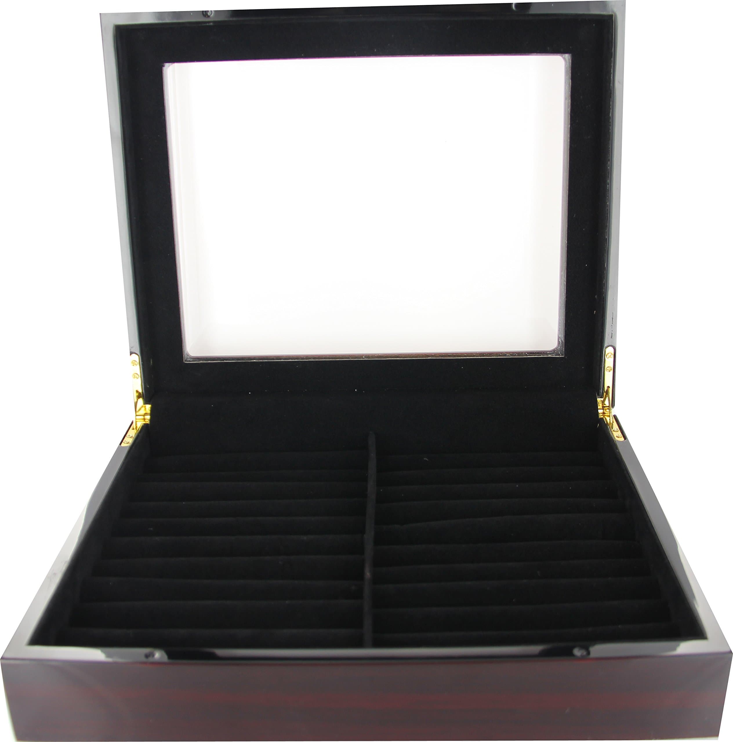 Extra Large Wood Lacquer Cufflink Box - Holds 50 Pairs