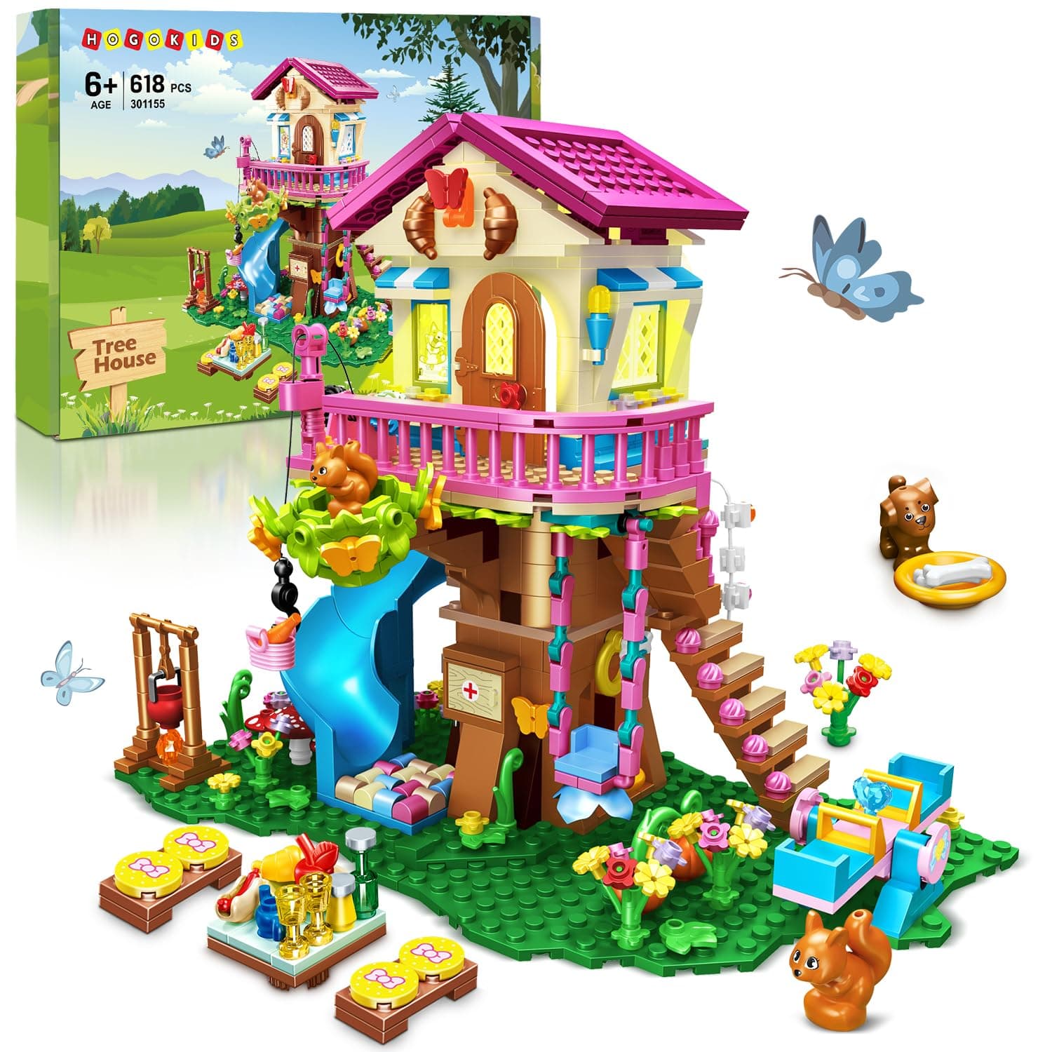 HOGOKIDS Tree House Building Block Set