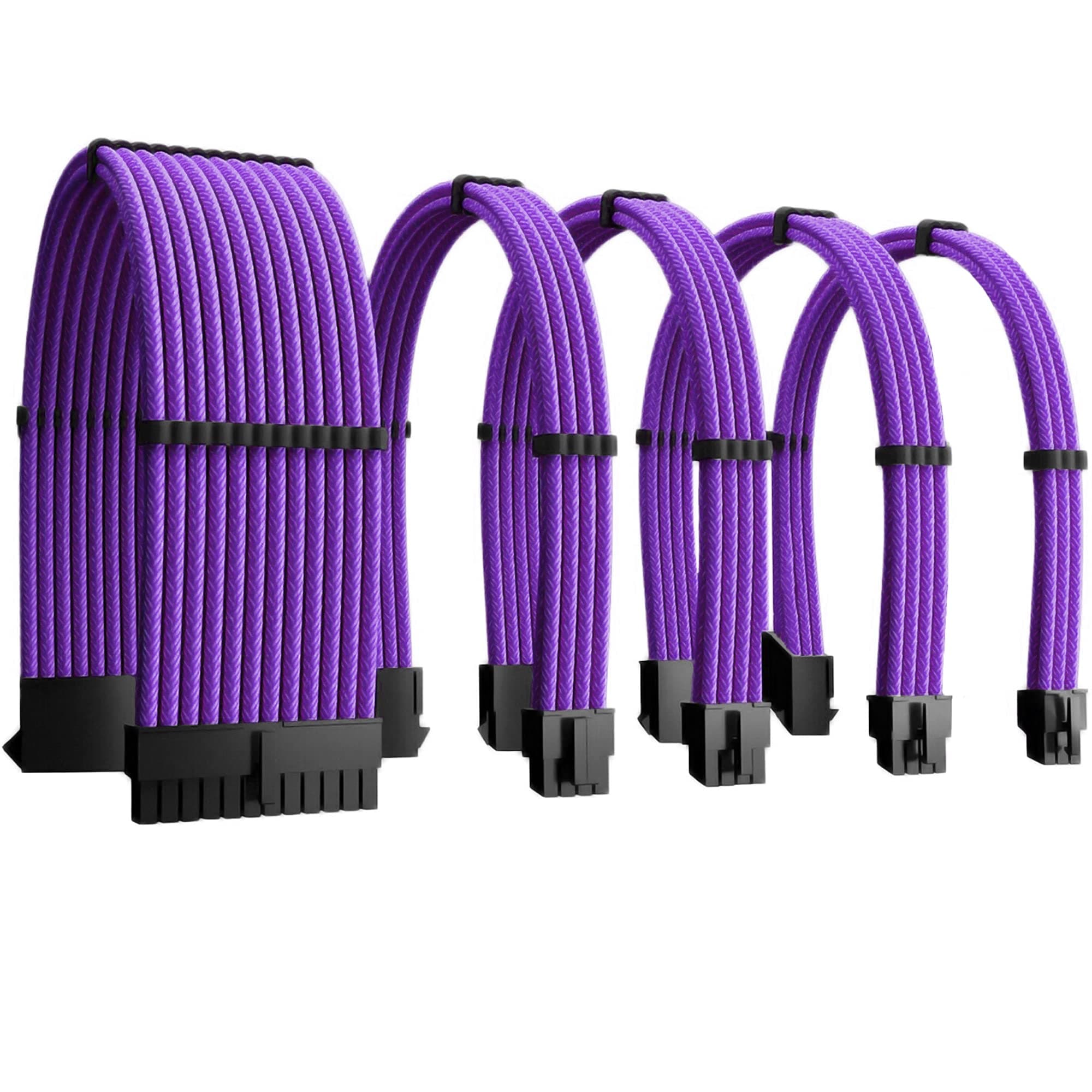 Compatible with NVIDIA and AMD 16AWG GPU to PSU PC Cable Extensions Power Supply Cable Extension Kit PC Cables GPU Cables Motherboard Braided Kit PC Hardware and Accessories (Purple)