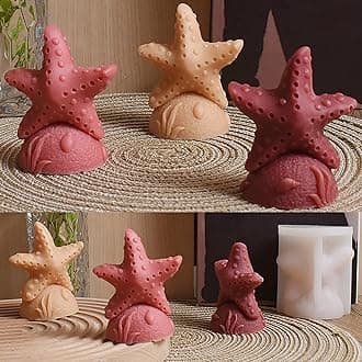 Starfish Mold Shell Mold Ocean Mold Fish Mold Animal Resin Mold Jewelry Resin Casting Mold Craft Supplies 3D Mold Silicone Mold for Resin Casting Mold Candle Making Molds