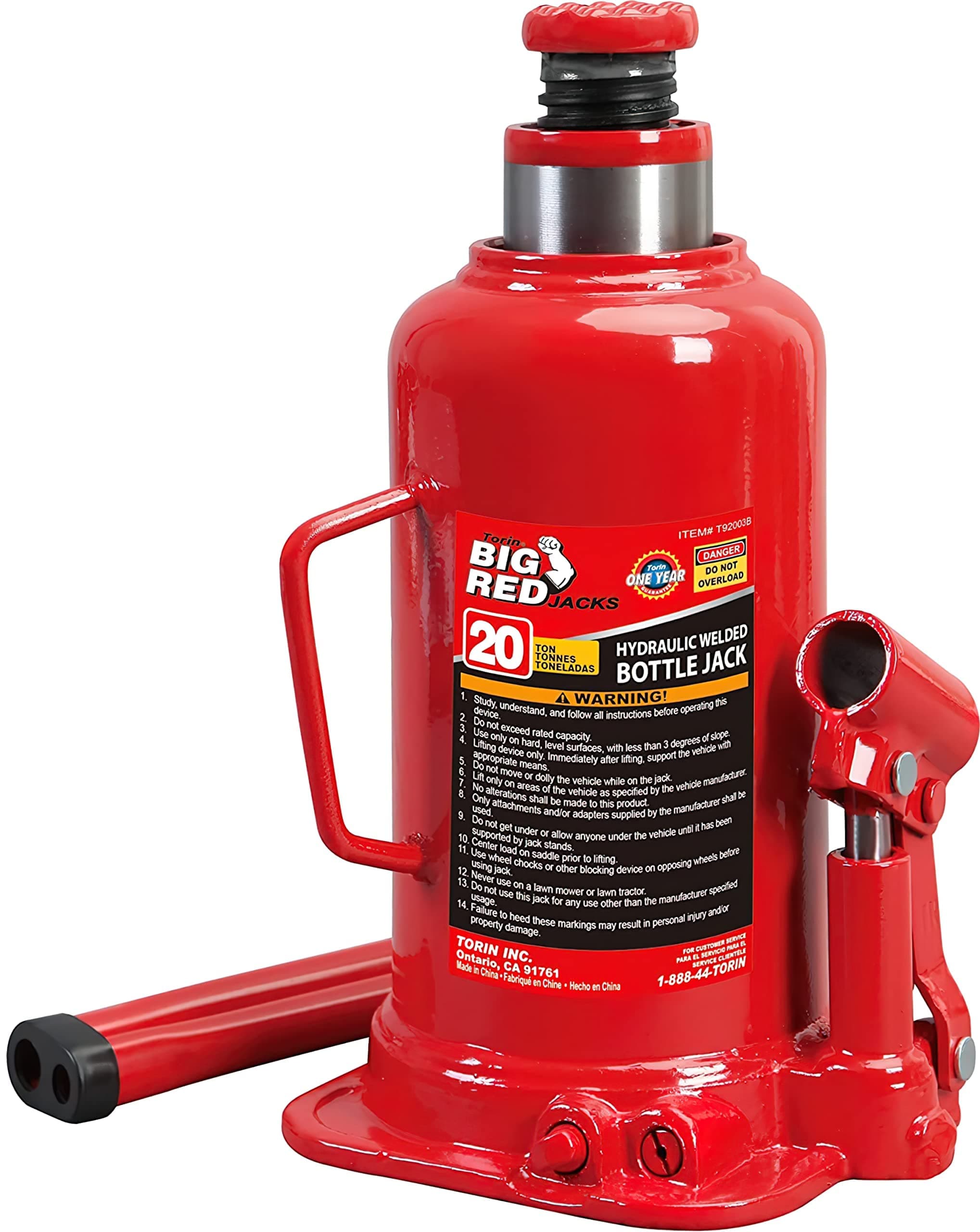 Torin Jack Hydraulic Bottle-Jack (Red, 20 Ton)