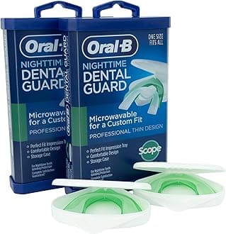 Oral-B Mouth Guard for Grinding Teeth at Night - Nighttime Dental Guard – Moldable Night Guard with Scope Mint Flavor – Less Than 3-Minutes for Custom Teeth Protection - 2 Pack