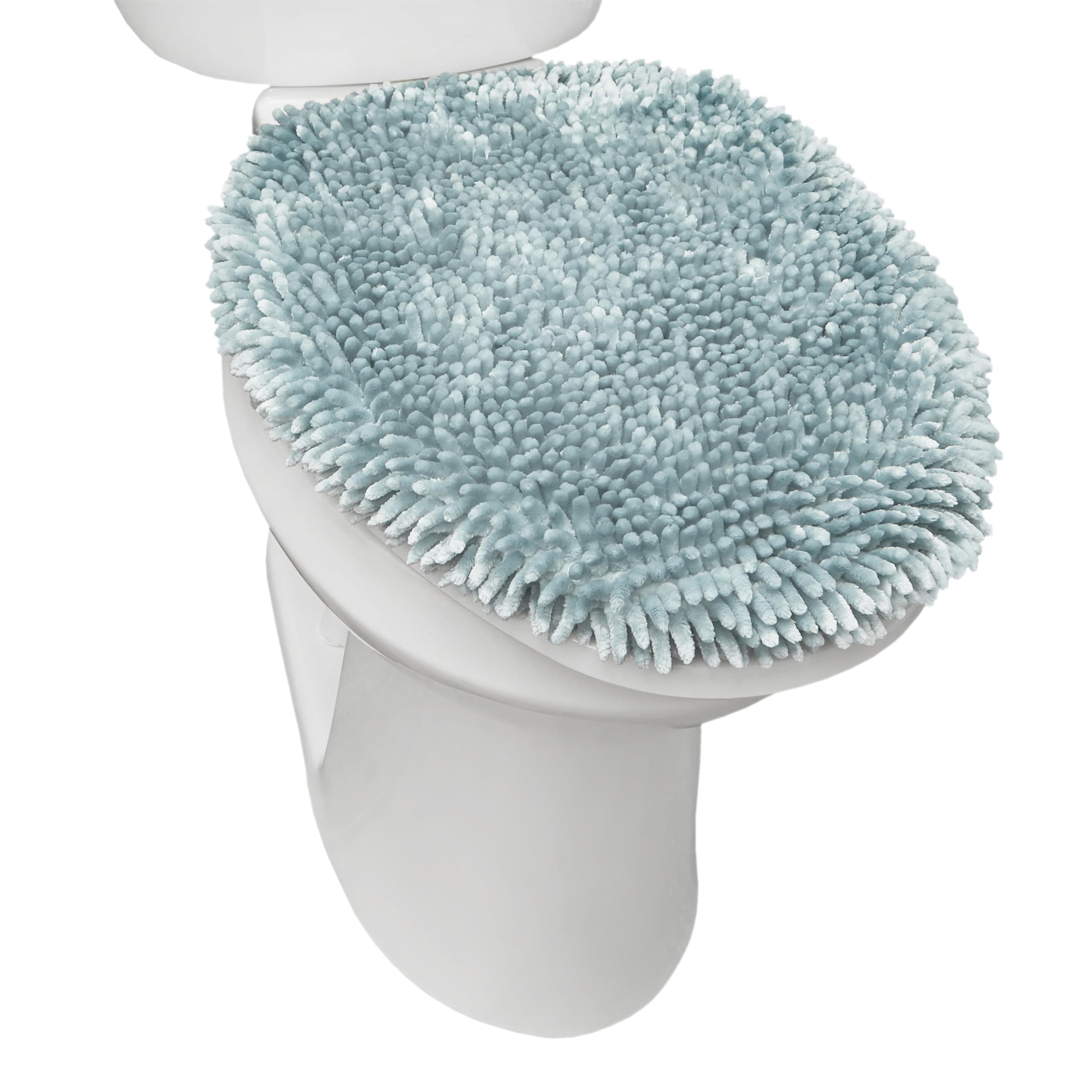 Town & Country Basics Spa Step Noodle Solid Bathroom Toilet Lid Cover, Plush, Soft, and Absorbent, Machine Washable, Mint, 18.5"x19.6"