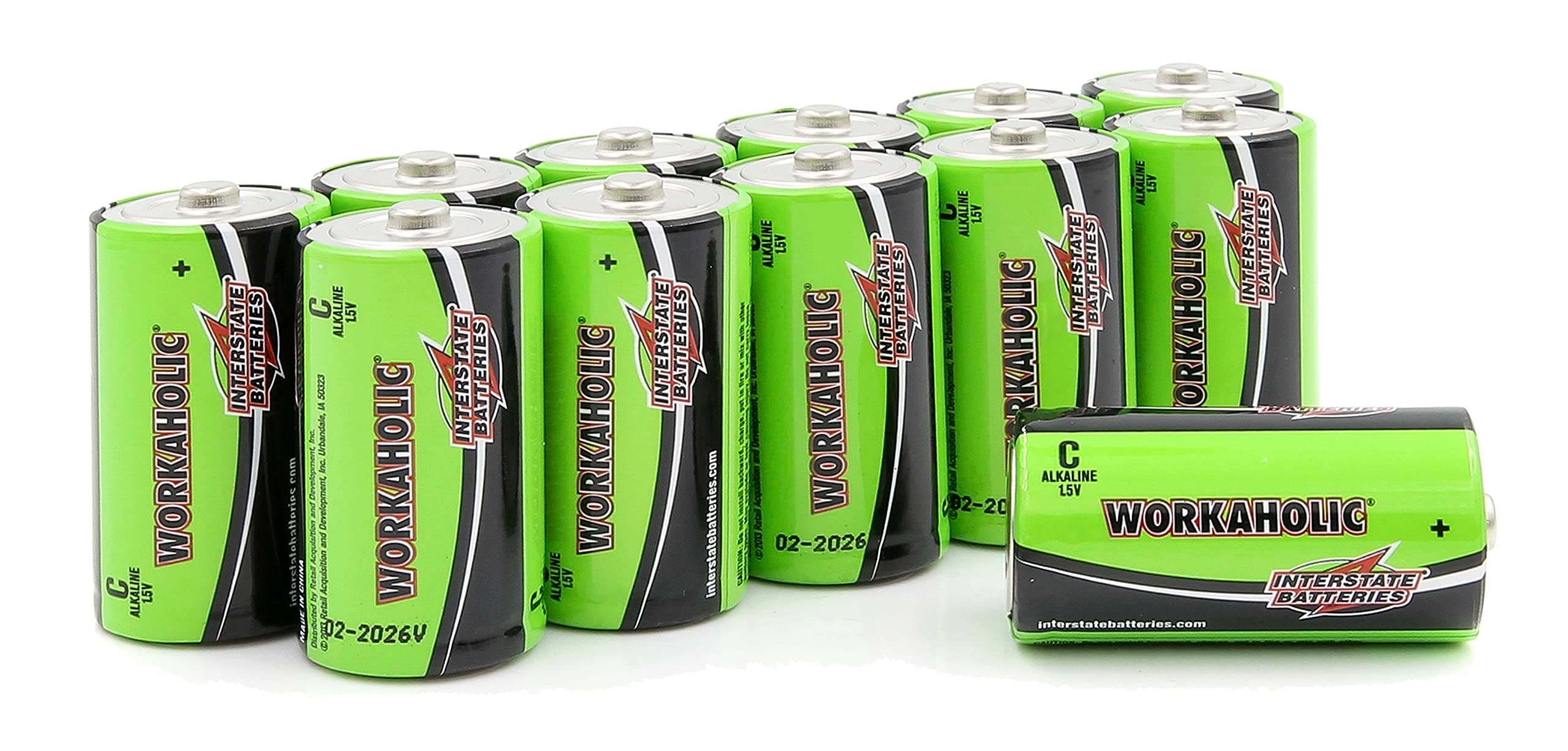 C Cell Alkaline Battery (12 Pack) All-Purpose 1.5V High Performance Batteries - Workaholic (DRY0080)