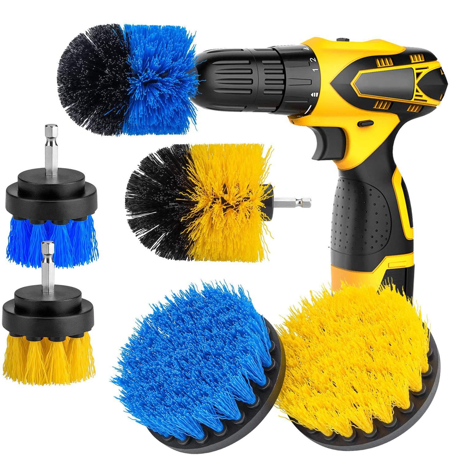 [6-PCS] Drill Brush Attachment Set, Power Scrubber Brushes Cleaning Kit for Bathroom Surfaces Tub, Shower, Tile and Grout