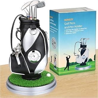 10L0L Golf Pen Holder with 3 Golf Club Pens - Unique Gift for Golf Fans and Colleagues