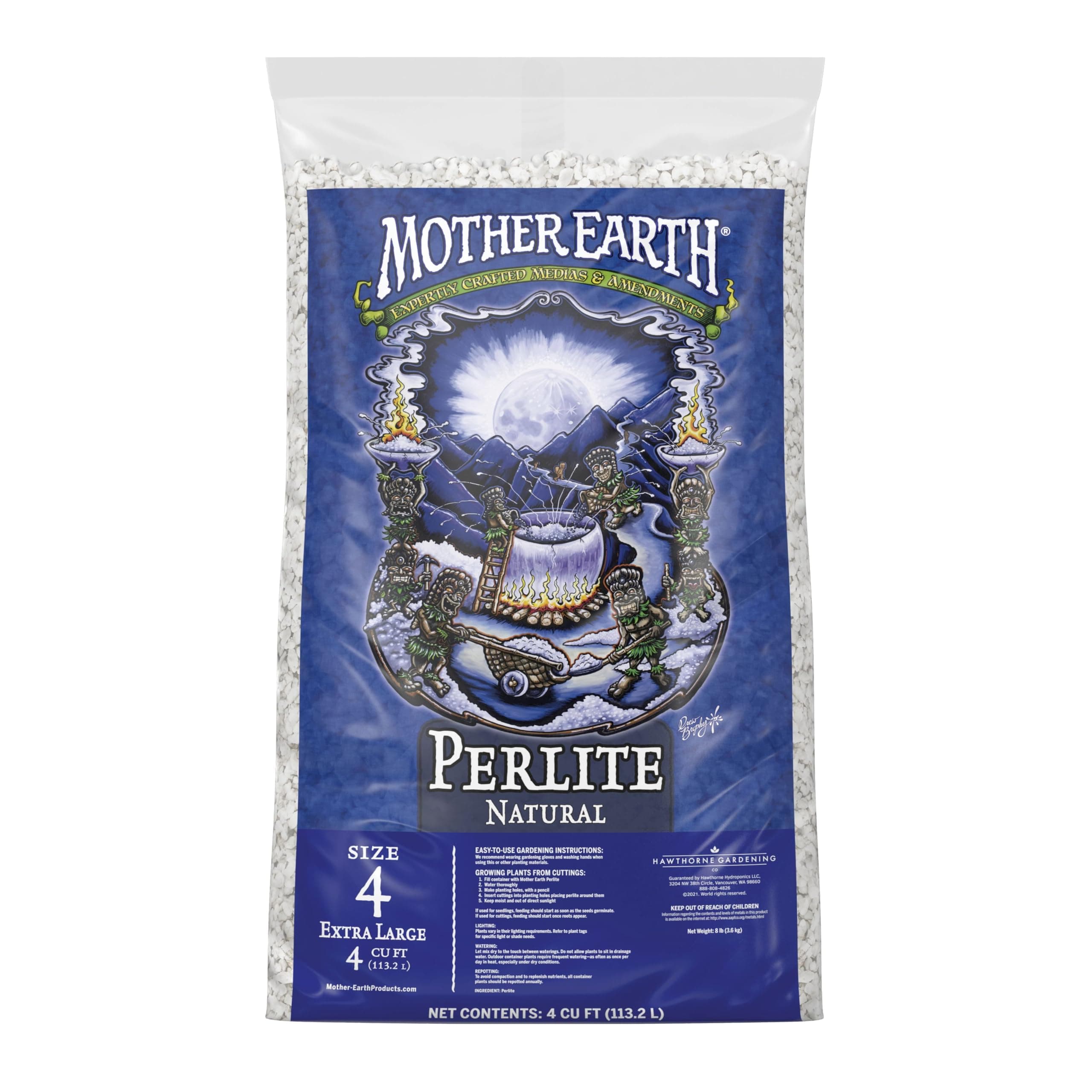 Mother Earth Perlite Natural, Size 4 Extra Large, 4 cu. ft.