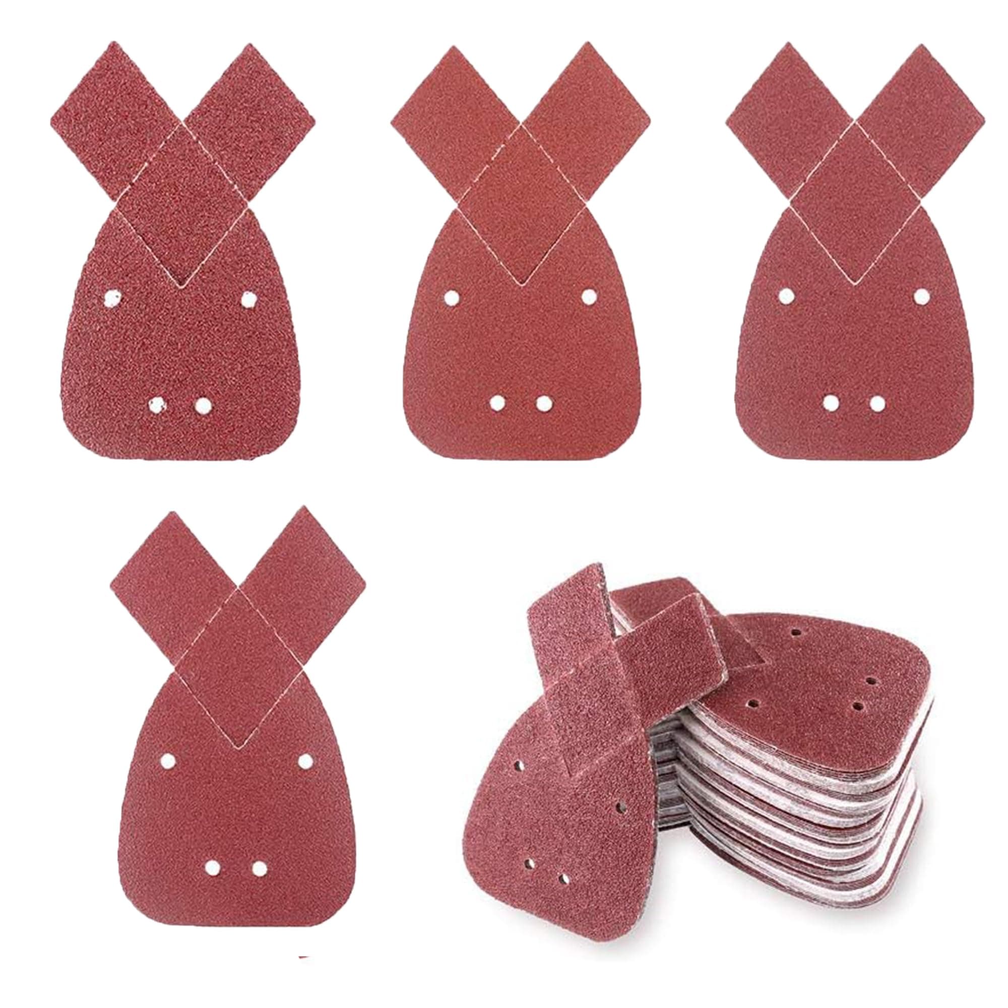 Bufomafo Multi Tool Mouse Sanding Pads - 40 Pcs Sandpaper for Electric Sander, Detail Mouse Sander Pads, Sanding Sheets Assorted Grits 40/60/80/120 Compatiable with Black and Decker Mouse Sander