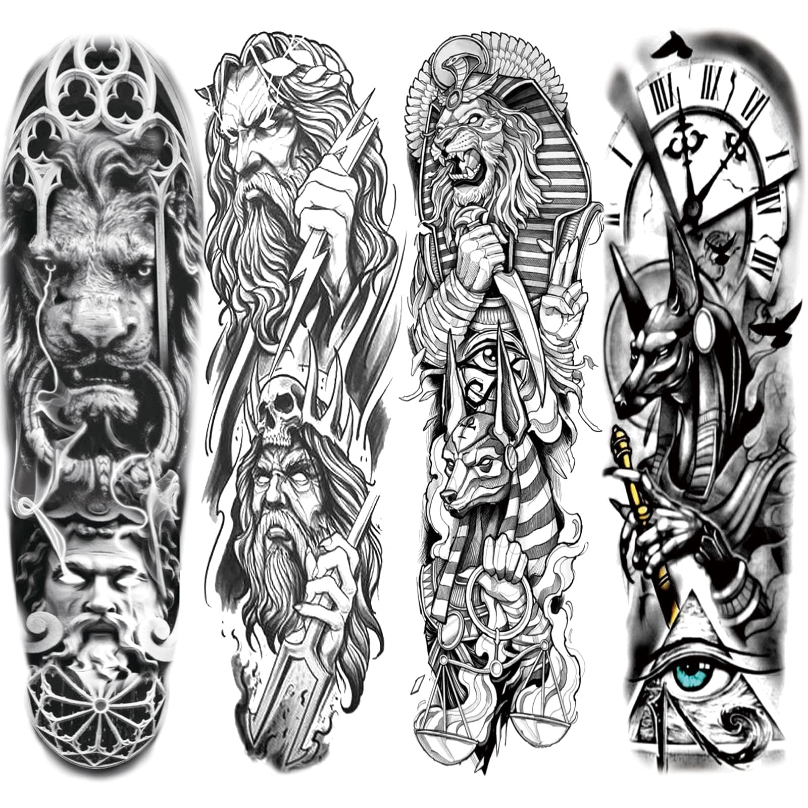 3D Gladiator Temporary Fake Tattoo Set