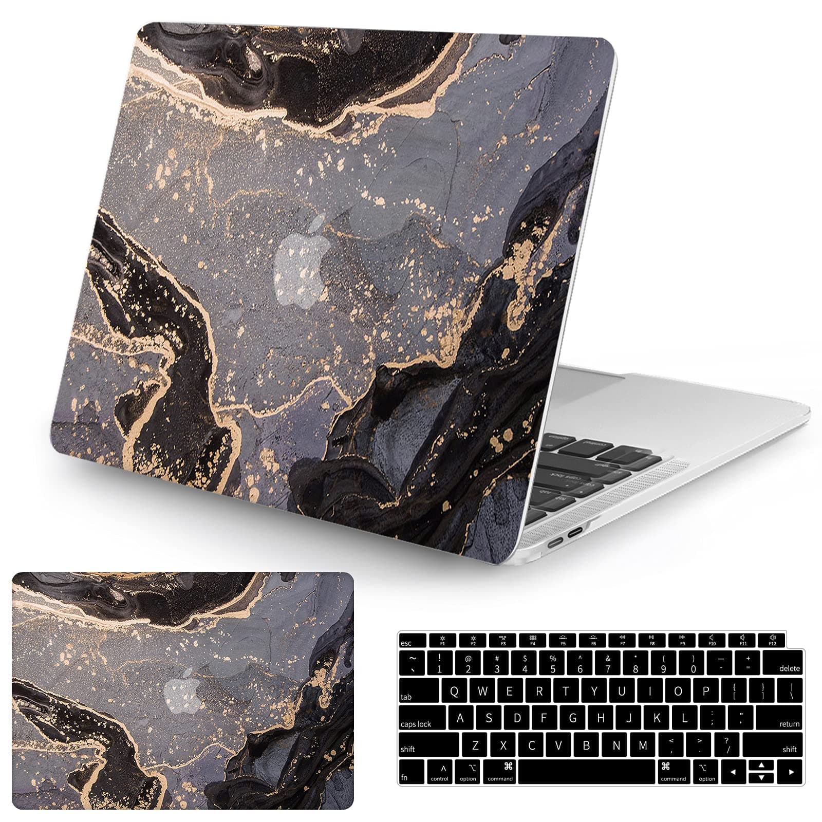 Watbro Compatible with MacBook Pro 13 inch Case 2020 2019 2018 2017 2016 Release M1 A2338/A2289/A2251/A2159/A1989/A1706/A1708 Laptop Hard Shell Case & Keyboard Cover,Colorful Marble