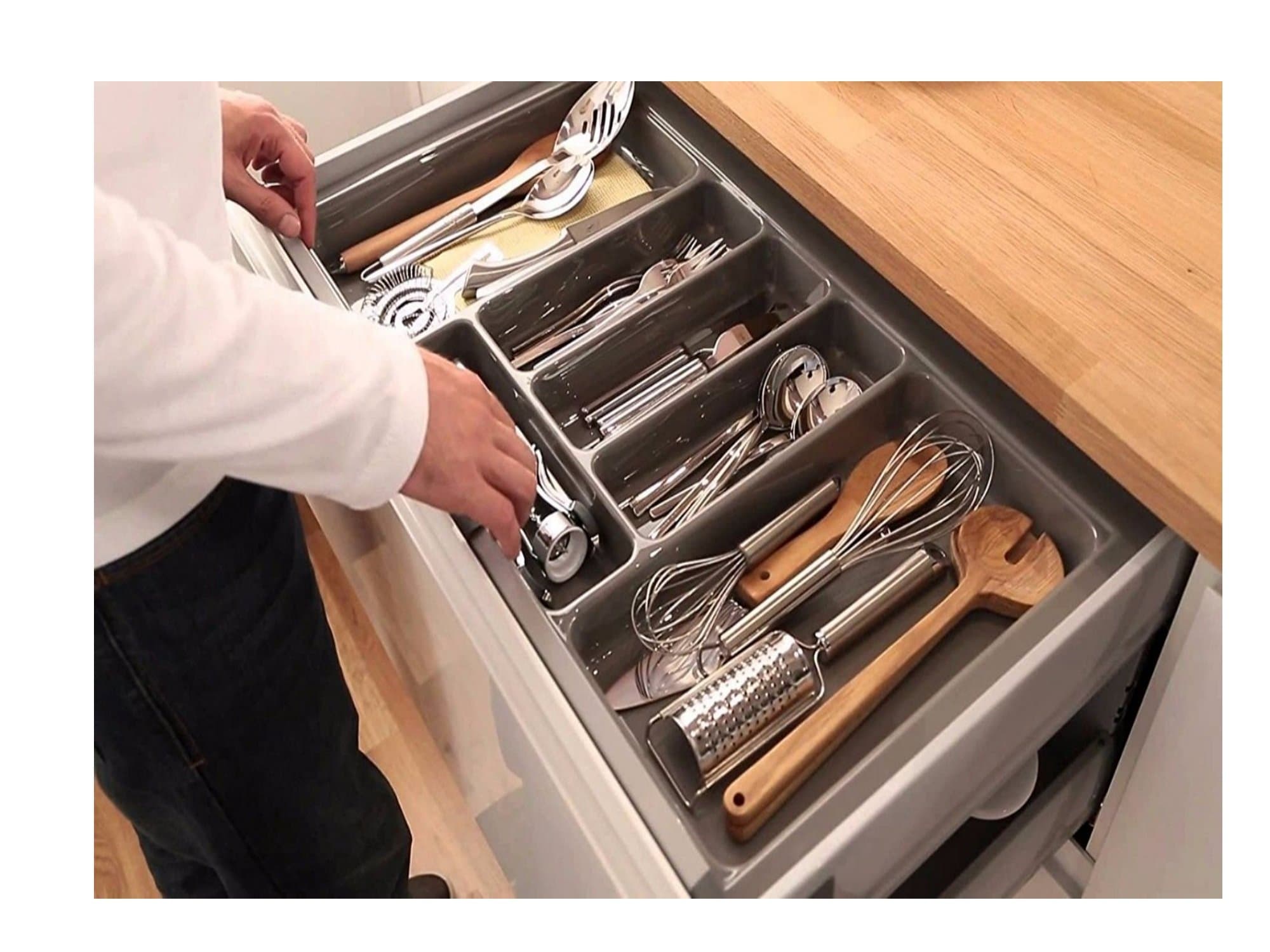 Plastic Cutlery Tray for Kitchen Drawers Insert Various Sizes/Formations (422mm x 800mm)