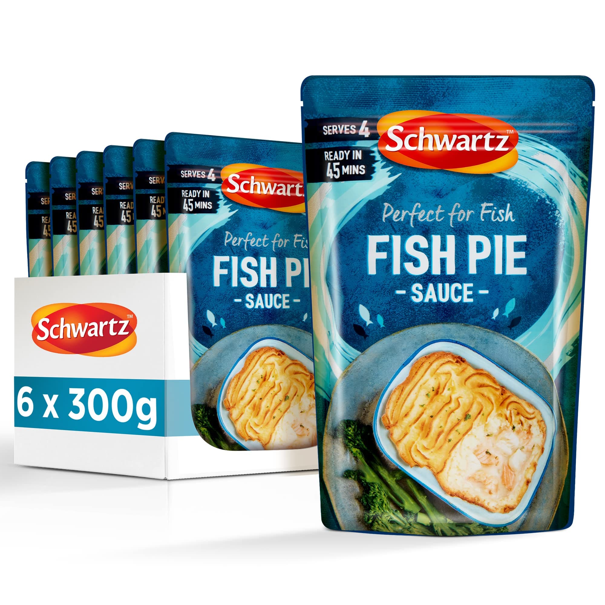 Schwartz Fish Pie Sauce 300 G | Serves 4 | Pack of 6 | Quick, Simple and Full of Flavour | Rich and Creamy Taste | With White Wine, Aromatic Parsley and Zesty Lemon Juice | Quick and Easy Preparation
