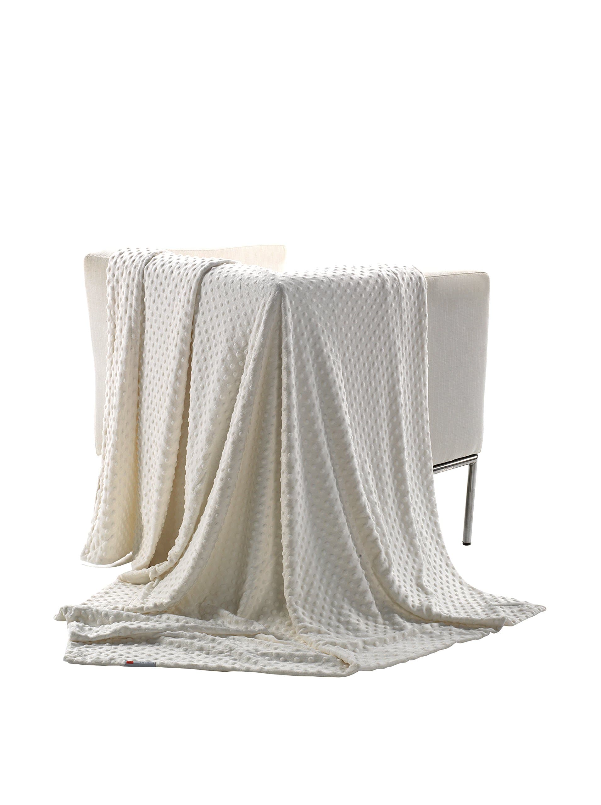 Blankets Mora Plaid Topitos White 130 x 170