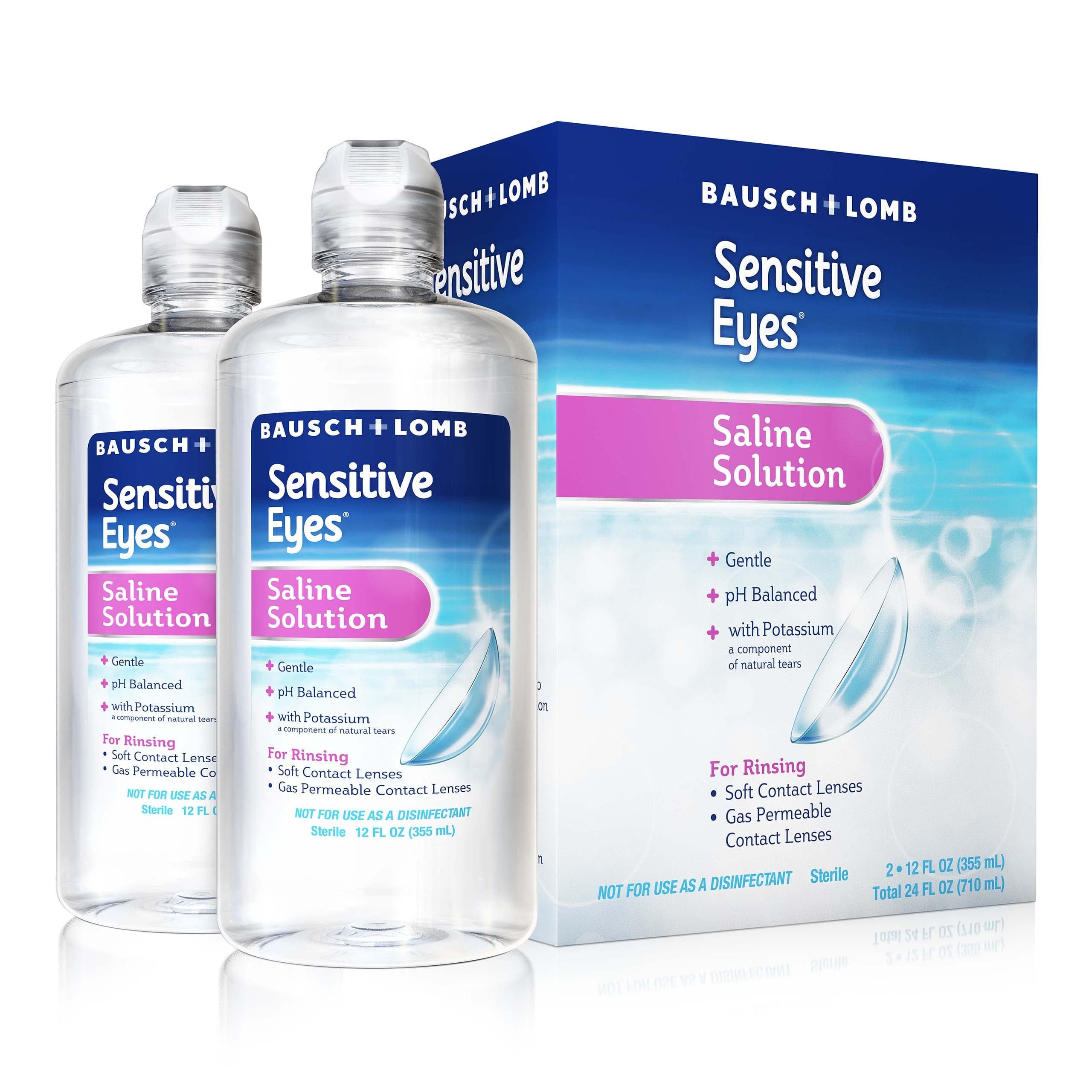 Bausch + Lomb Sensitive Eyes Saline Solution, 12 Fluid Ounce Each (Twin Pack)