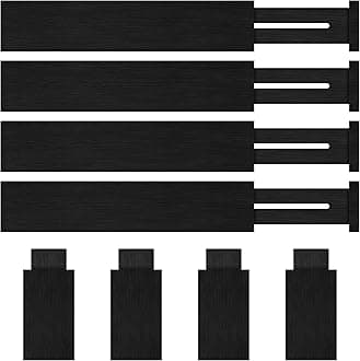 4 Pack Bamboo Drawer Dividers Organizer with Inserts 2.6'' High, Expandable from 12.5-21.7", Adjustable Drawer Organizer Separators for Utensils, Clothing, Office, Dresser, Bedroom, (Black)