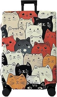 Luggage Cover Washable Suitcase Cover Suitcase Protector Anti-scratch Fits 18-32 Inch Luggage, Cute Cat, L, Classic
