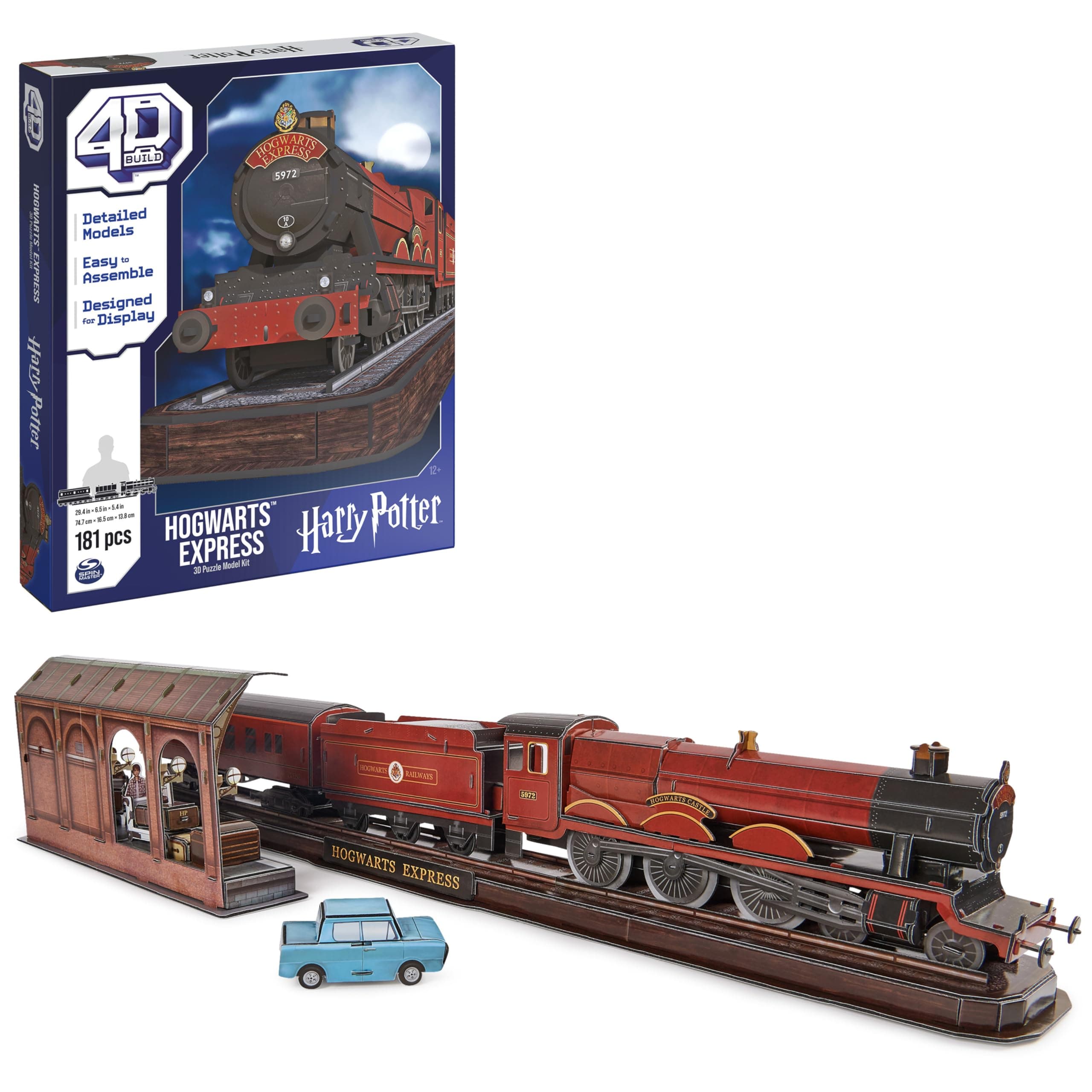 4D Build, Harry Potter Hogwarts Express 3D Model Kit, Harry Potter Collectibles & Desk Decor, Adult Puzzle, Building Toys, 181 Pieces, 3D Puzzles, Gift Ideas for Ages 12 & Up
