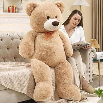 MaoGoLan 50 inch Large Stuffed Bear Plush Teddy Bear Stuffed Animal for Kids Teens Girls Boys, 4ft Giant Teddy for Baby Shower Centerpieces, Christmas, Valentine's Day, Birthday Gifts