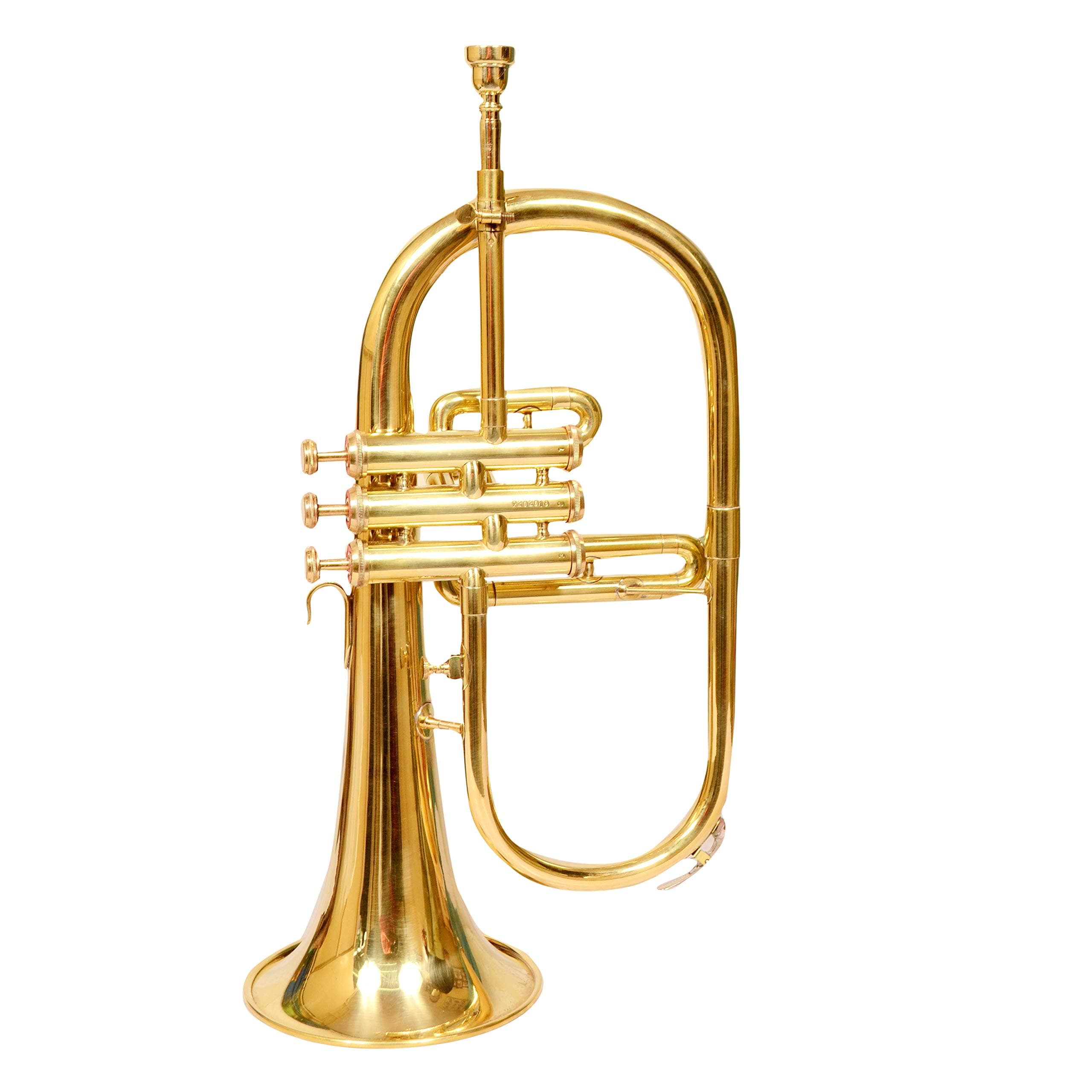 S.A Trading Co. 3 Valve smooth functioning Ultimate Brass Polish Flugel Horn with a carry case and a mouthpiece.