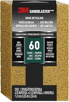 3M P60 SandBlaster Coarse Dual Angle Sanding Sponge for Paint Stripping, 9558 - (Pack of 1)